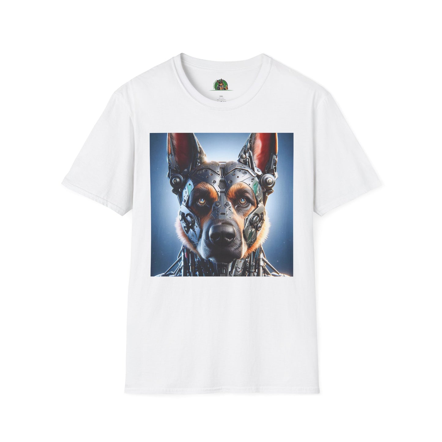 German Shepherd Metal Man T-Shirt T-Shirt Printify White S