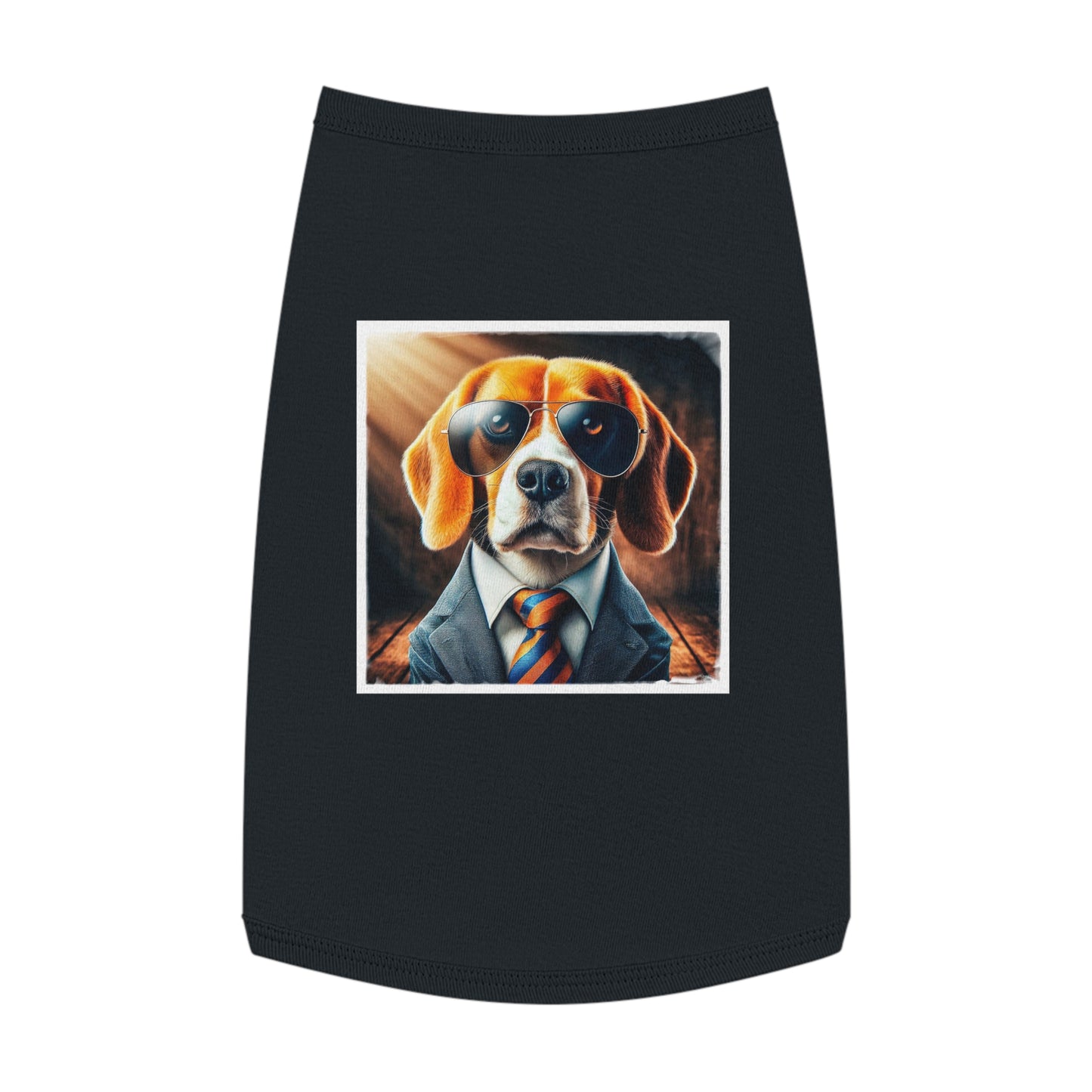 Pet Tank Top Beagle In Suit Pets Printify L Black 