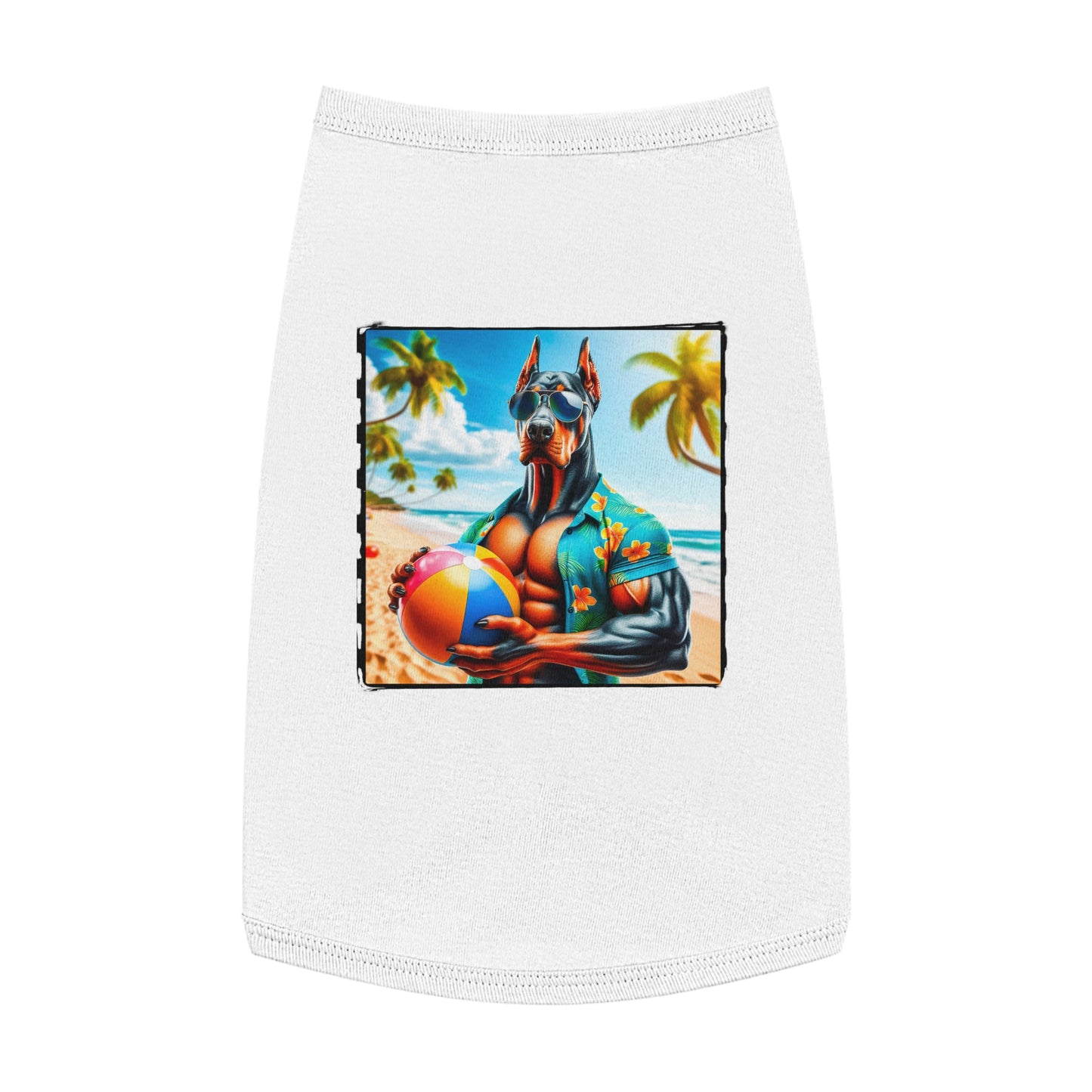 Pet Tank Top Doberman Pets Printify L White 