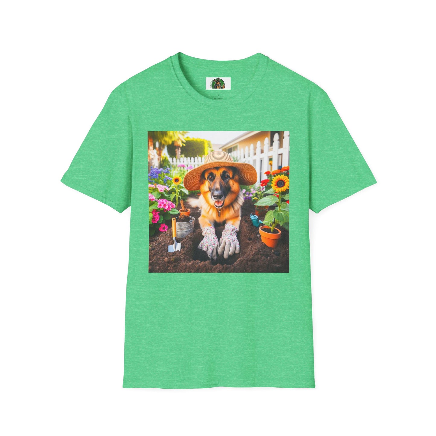 German Shepherd Gardner shirt T-Shirt Printify Heather Irish Green S