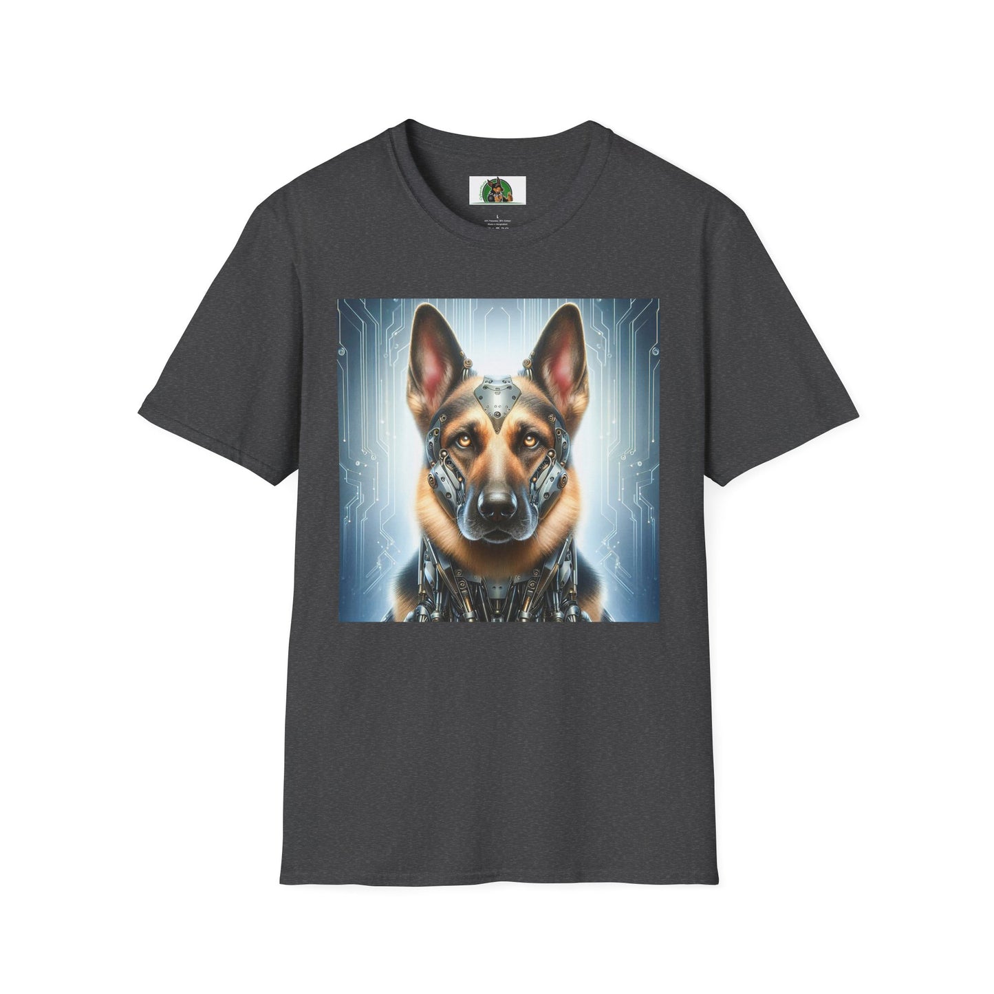 German Shepherd metal man T-Shirt Printify Dark Heather S