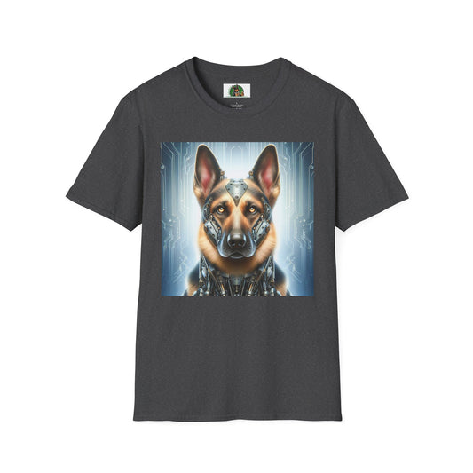 German Shepherd metal man T-Shirt Printify Dark Heather S