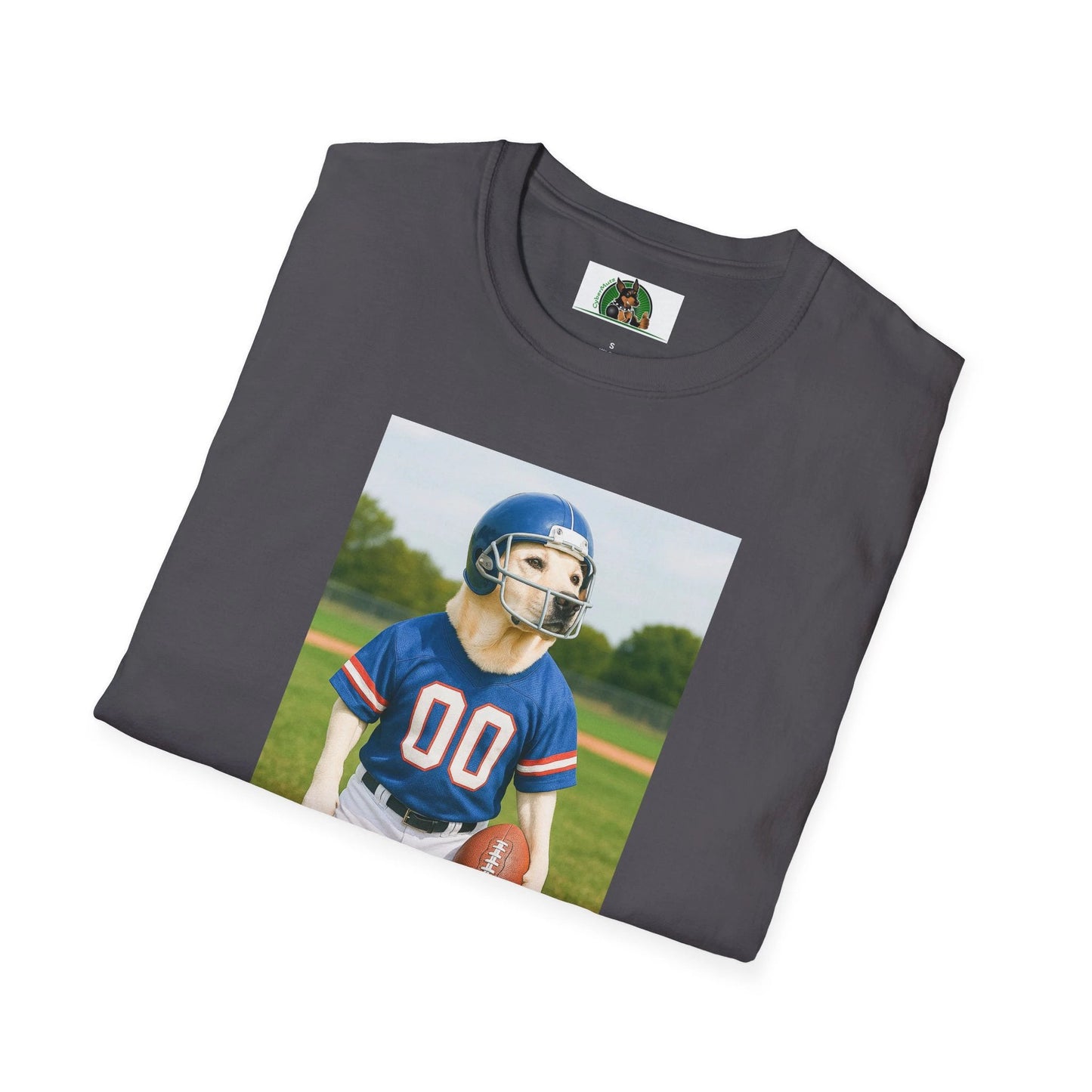 Labrador Retriever Football T-Shirt — Sports Dog Tee for Dog Lovers T-Shirt Printify