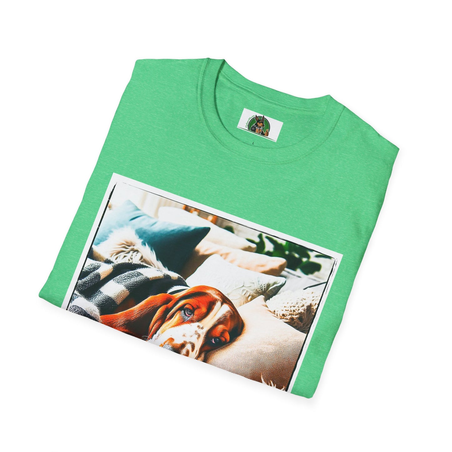 Basset Hound Sleeping In Comfy Blanket