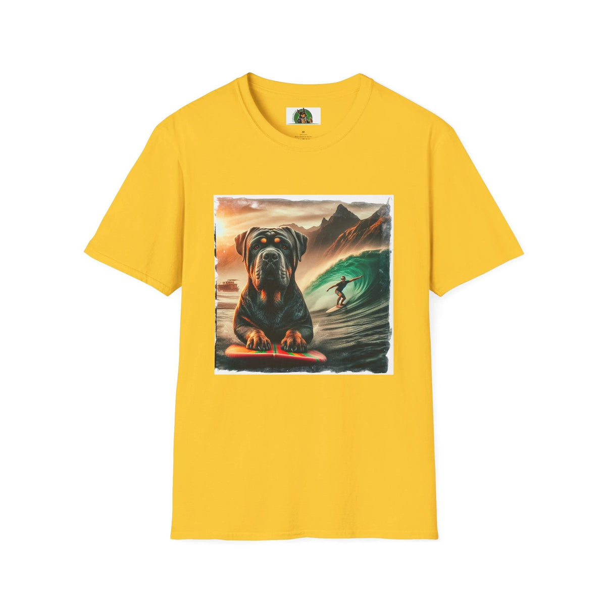 Cane Corso Surfer Dog At The Beach Italian Mastiff Portrait For Dog Lovers And Beach Decor Enthusiasts T-Shirt Printify S Daisy