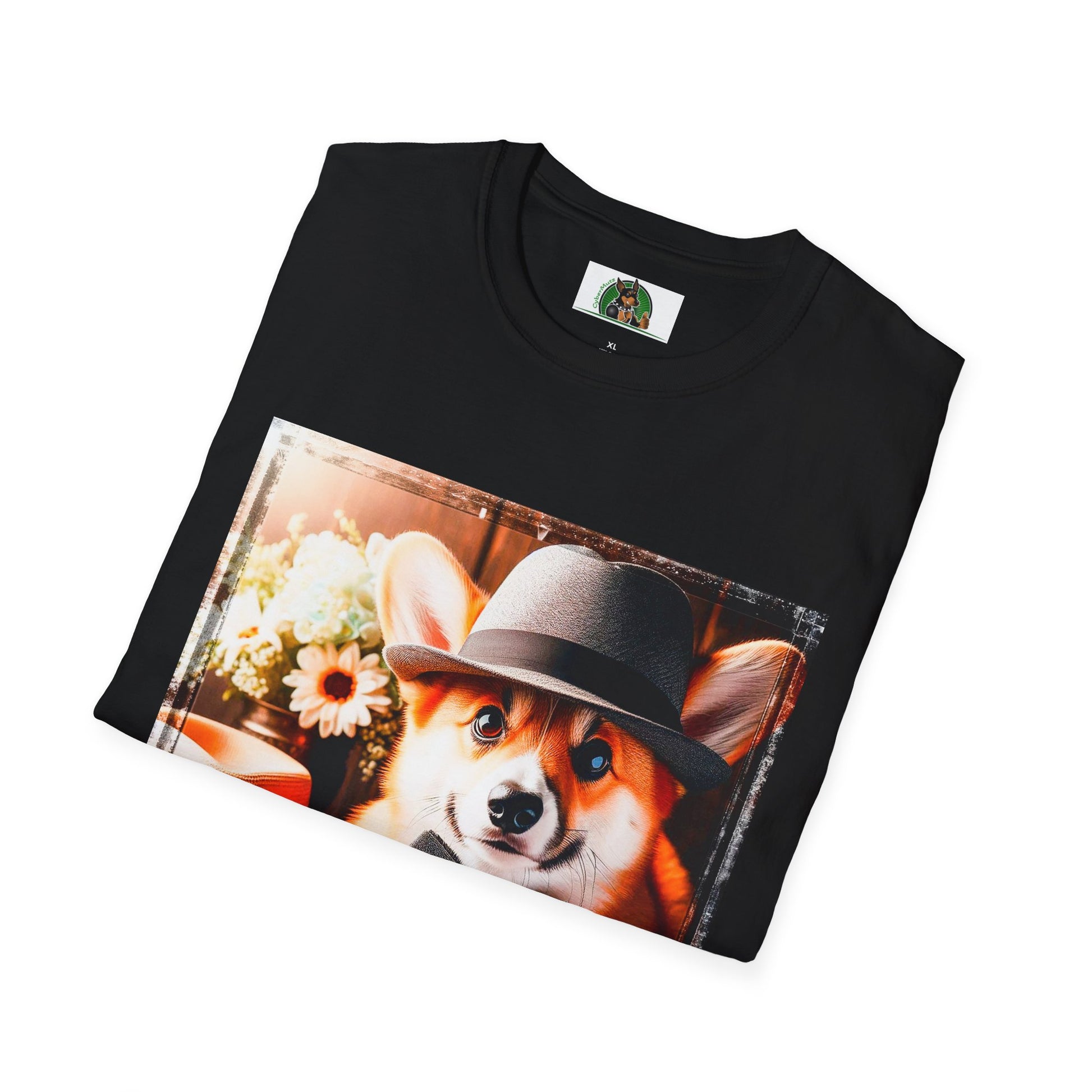 Pembroke Welsh Corgi top hat shirt T-Shirt Printify