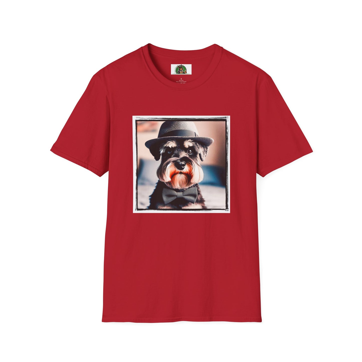 Schnauzer T-Shirt with Miniature Schnauzer Design T-Shirt Printify S Cherry Red 