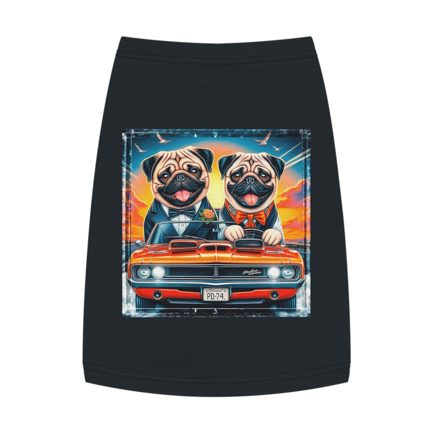 Wacky Pet Tank Top Pug Pets Printify M Black 