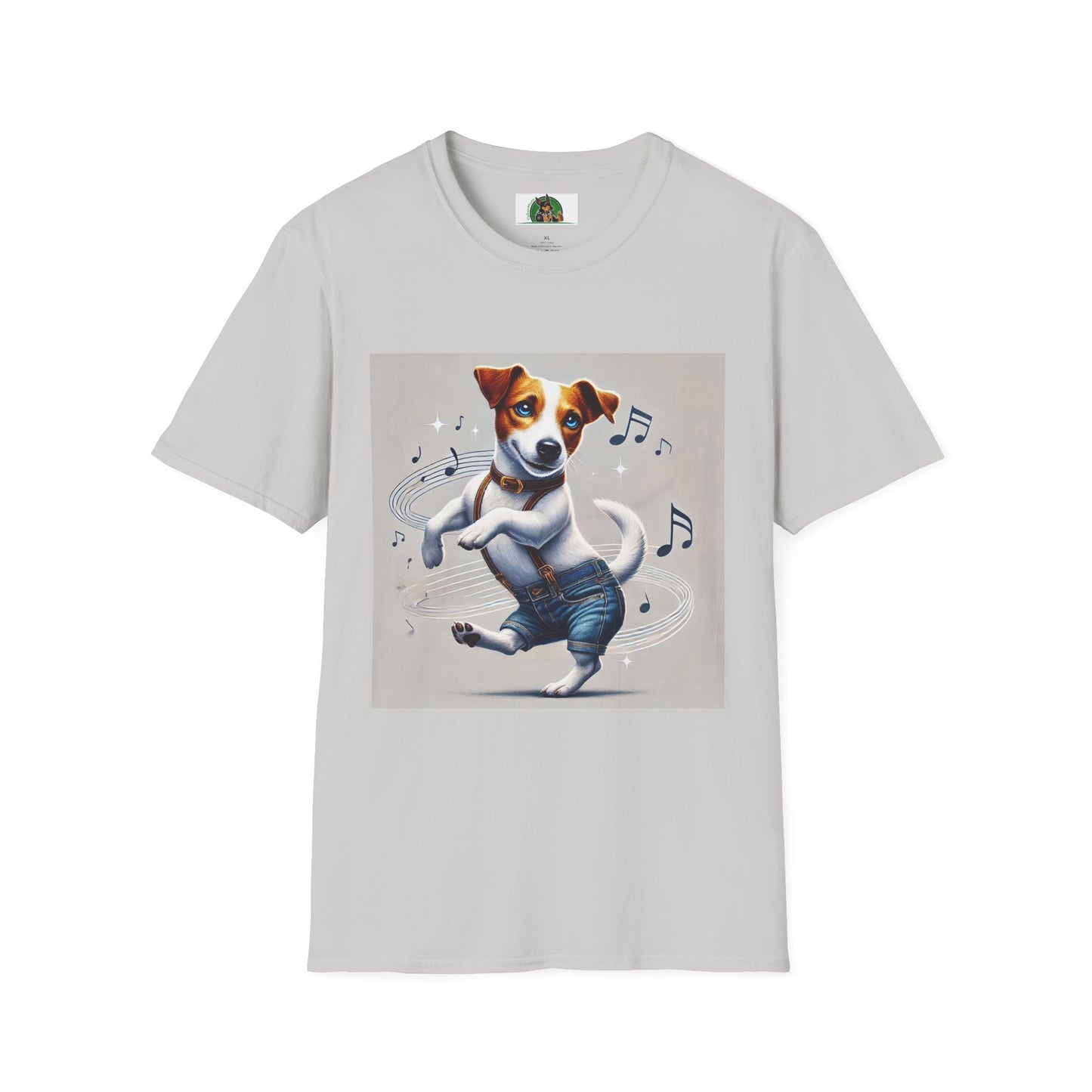 Dancing Jack Russell Tee T-Shirt Printify S Ice Grey