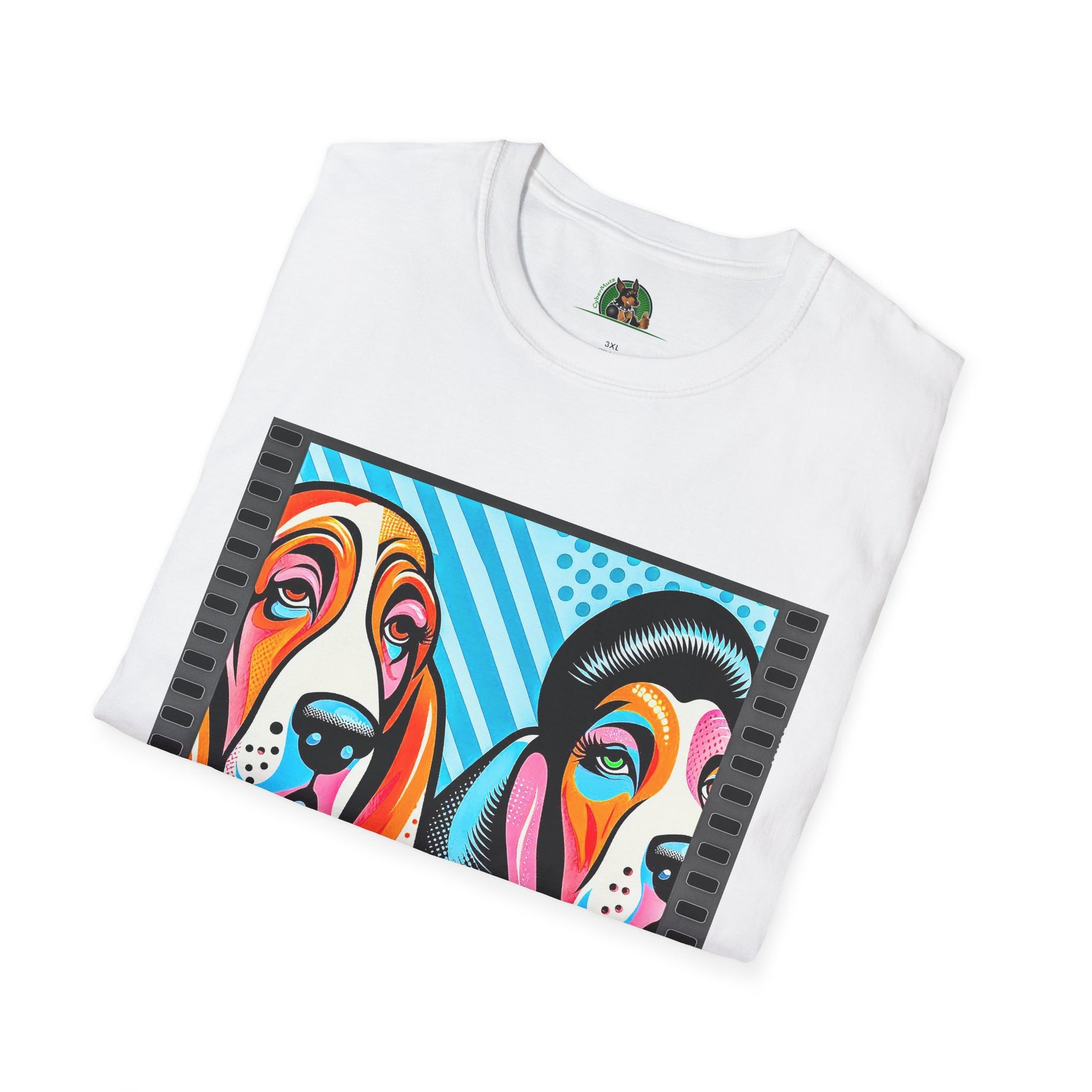 Basset Hound Colorful Couple Pop Art Pic T-Shirt Printify