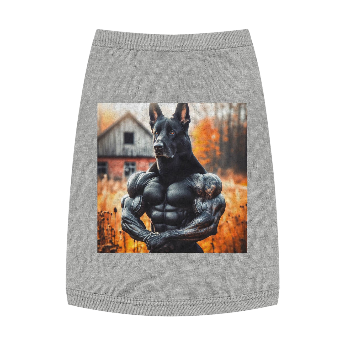 German Shepherd arm muscles shirt Pets Printify M Heather