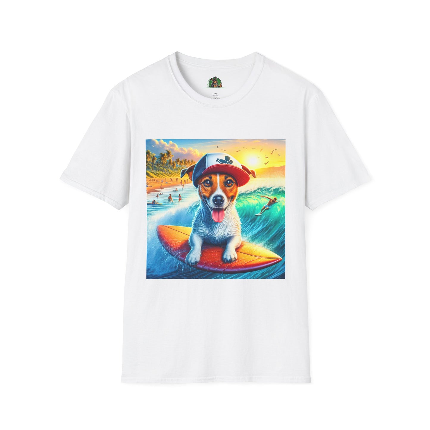 Jack Russell Boogie Boarding T-Shirt Printify S White