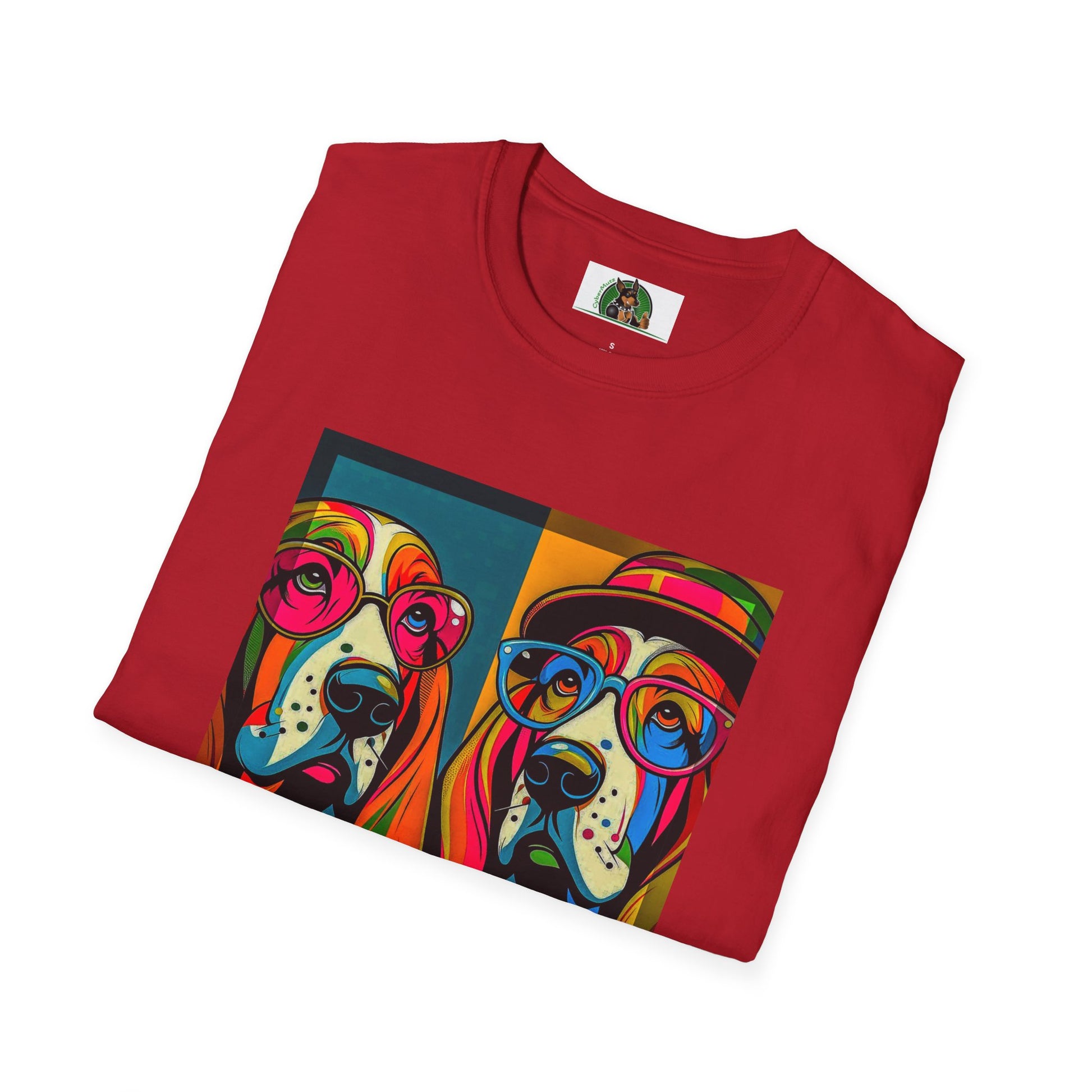 Basset Hound Couple Pop Art Pic T-Shirt Printify   