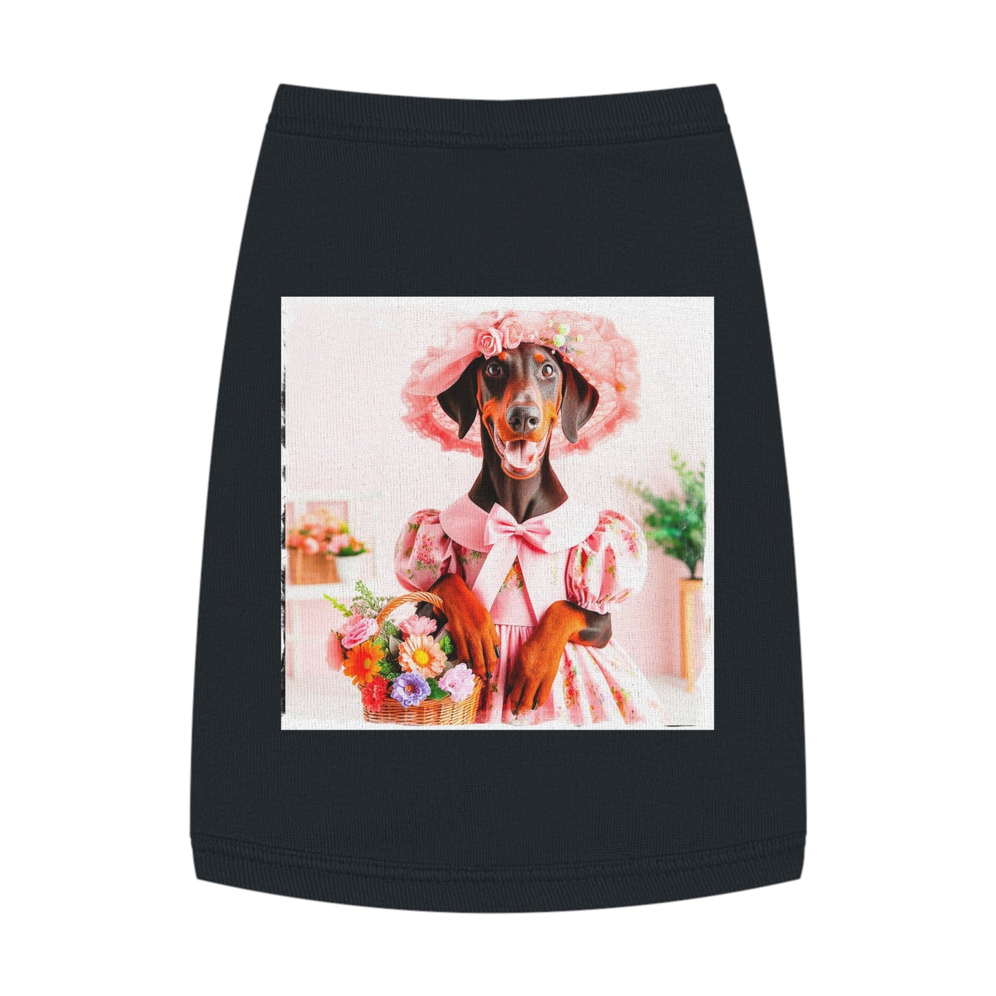 Pet Tank Top Doberman easter fun t shirt Pets Printify M Black