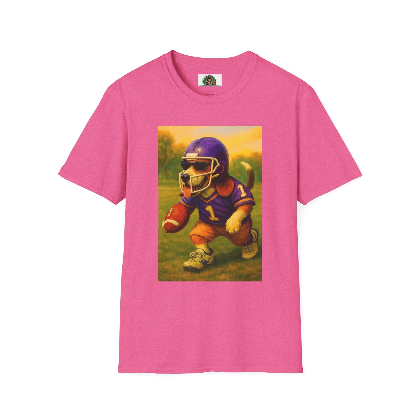 Sports Beagle Football T-Shirt T-Shirt Printify Heather Heliconia S