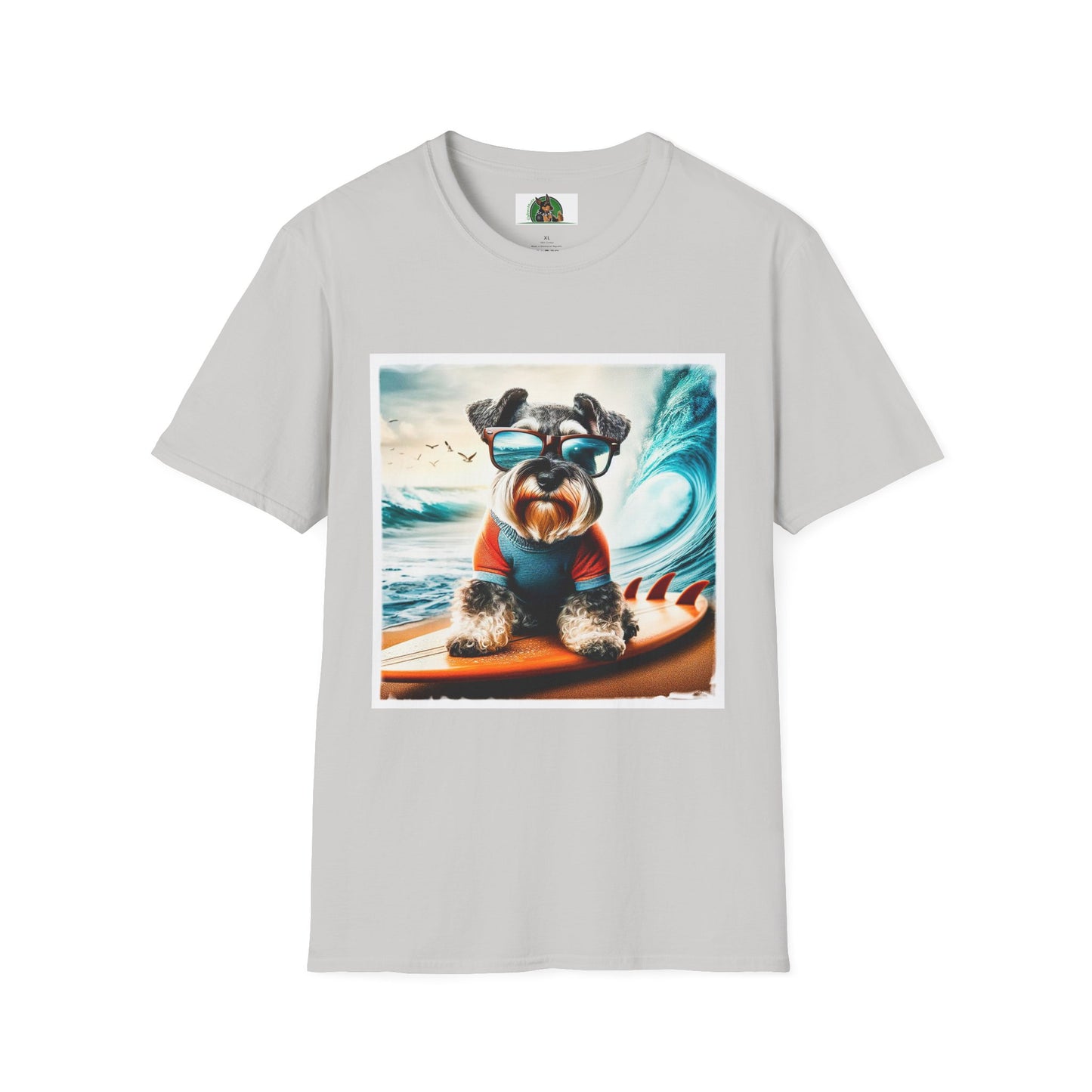 Schnauzer T-Shirt with Miniature Schnauzer Design T-Shirt Printify S Ice Grey 