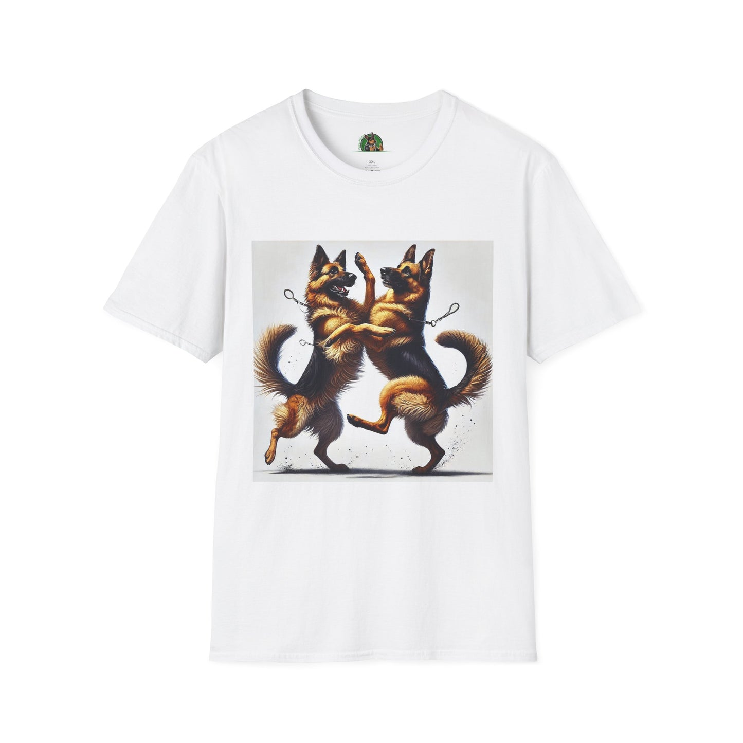 Dancing German Shepherd Unisex T-Shirt T-Shirt Printify XS White