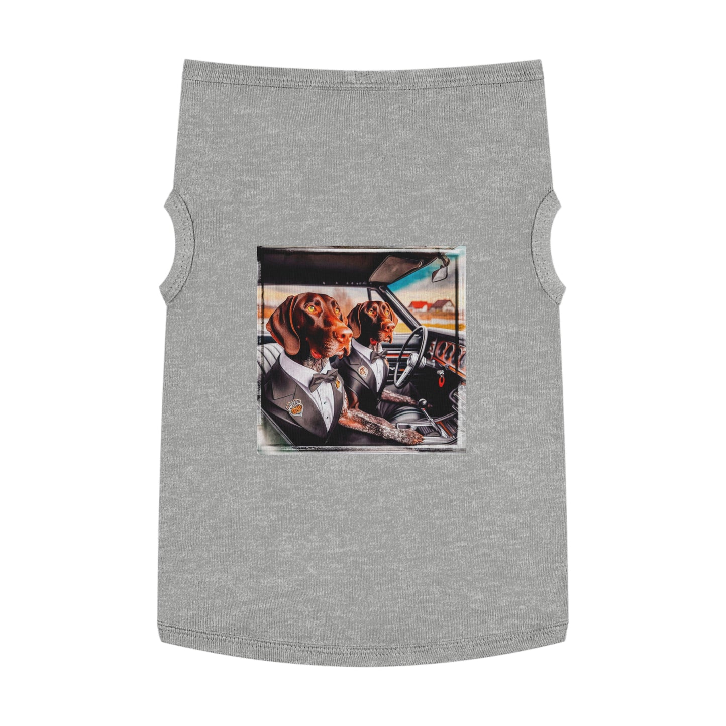 Wacky Pet Tank Top German Shorthaired Pointer handsome in suits t shirt Pets Printify XL Heather