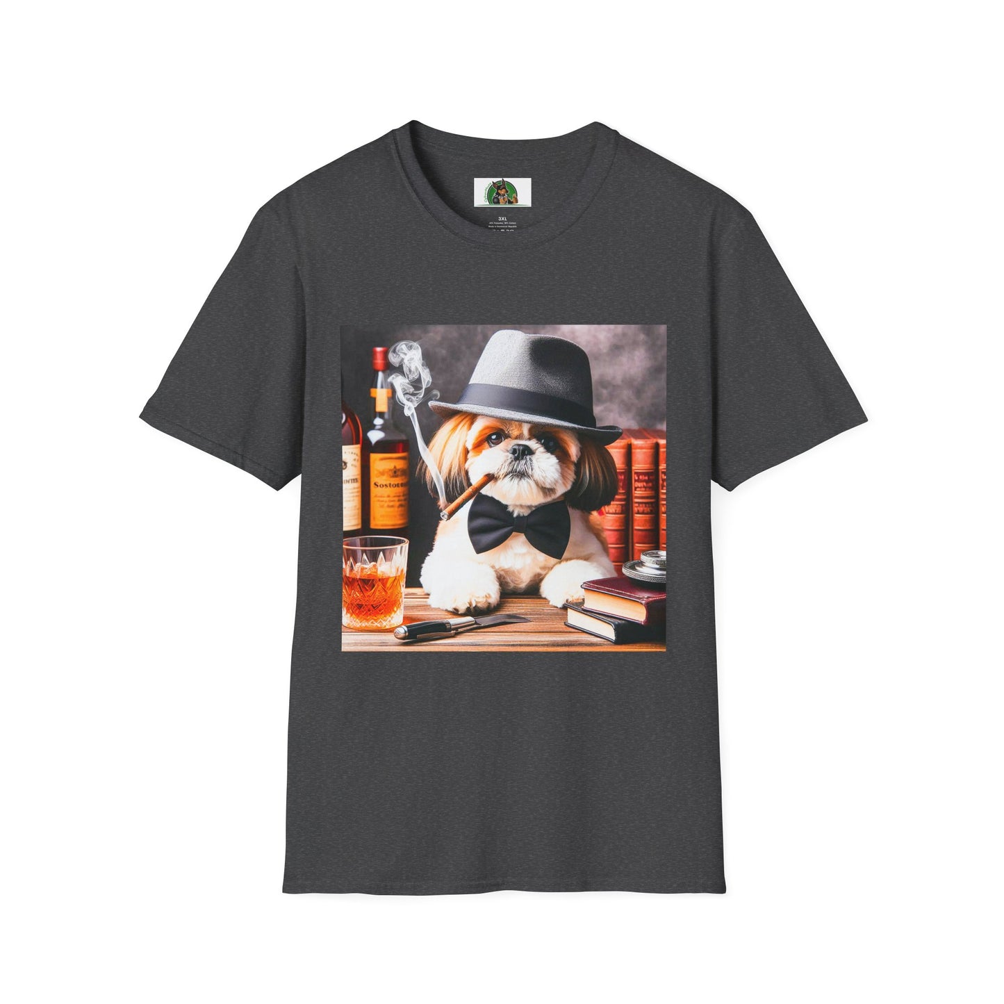 Shih Tzu cigars shirt T-Shirt Printify XS Dark Heather