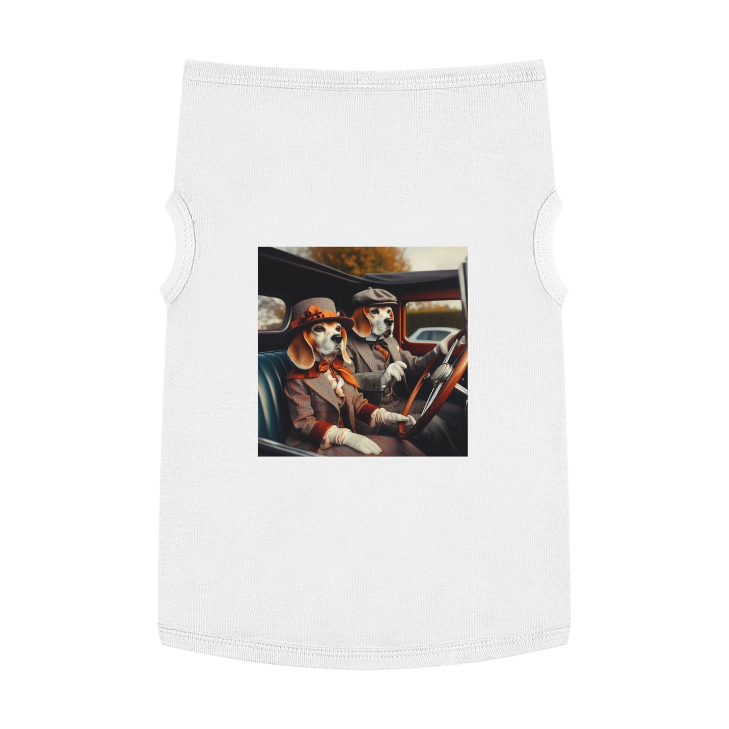 Pet Tank Top Wacky Beagle Dogs In Old Time Car Pets Printify   