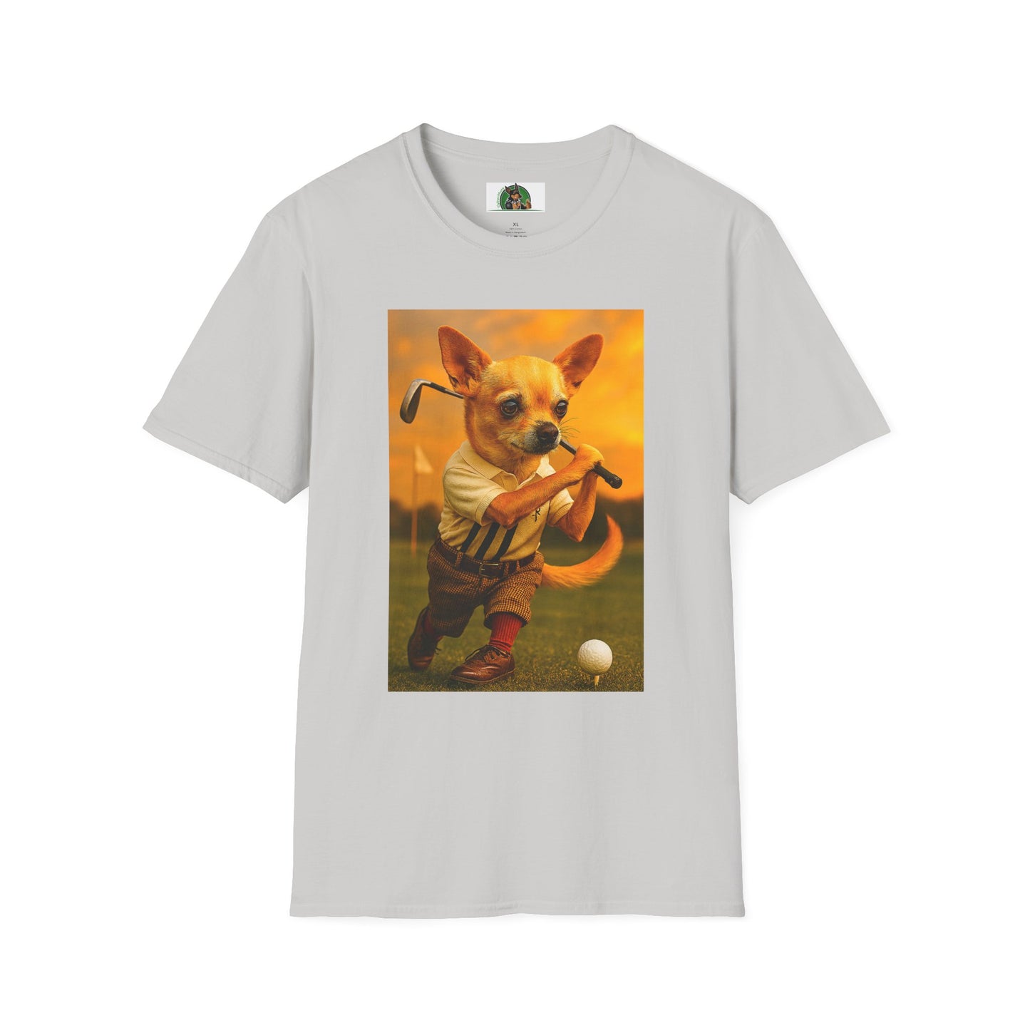 Chihuahua Golf T-Shirt Sports T-Shirt Printify Ice Grey S