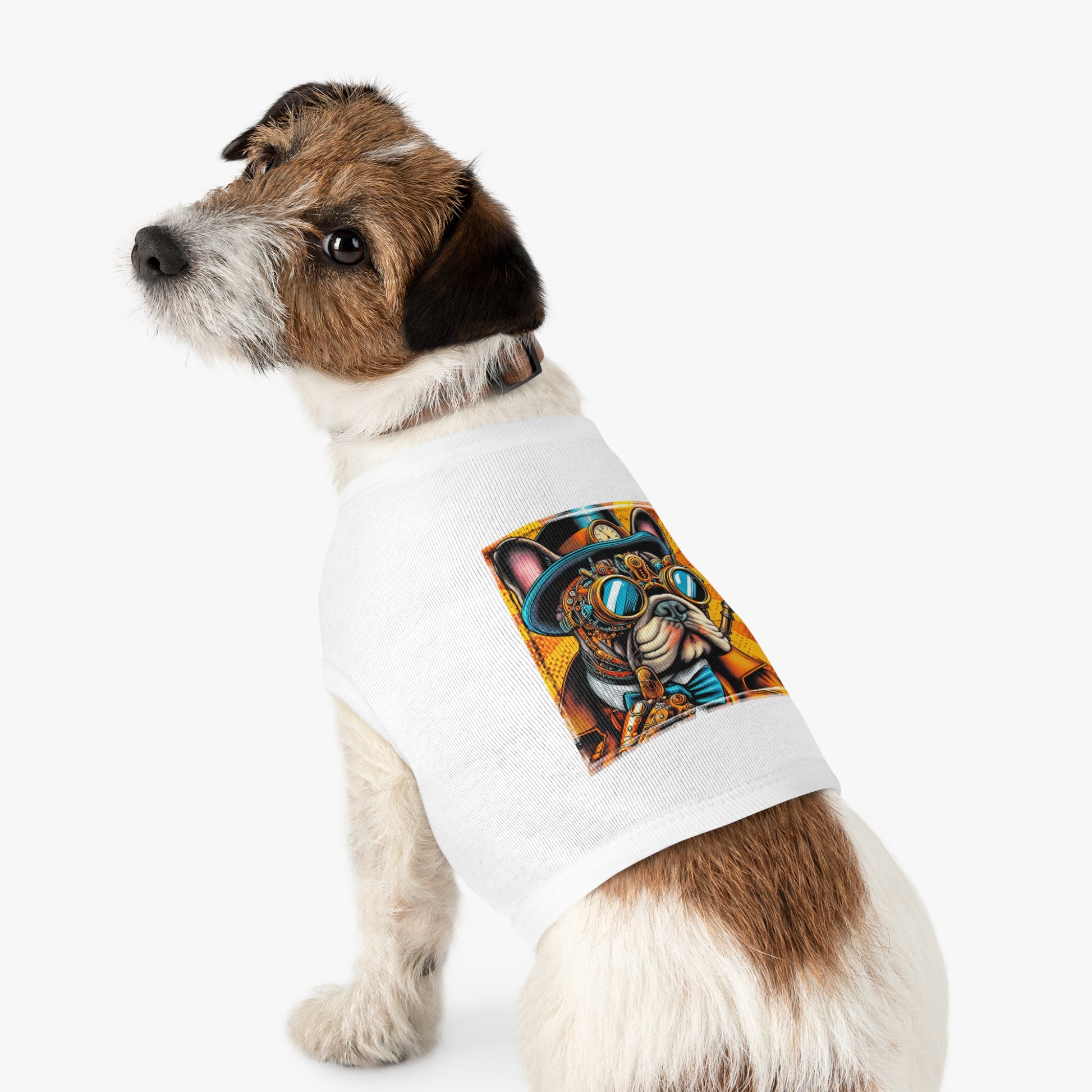 Pet Tank Top French Bulldog steampunk dude t shirt Pets Printify