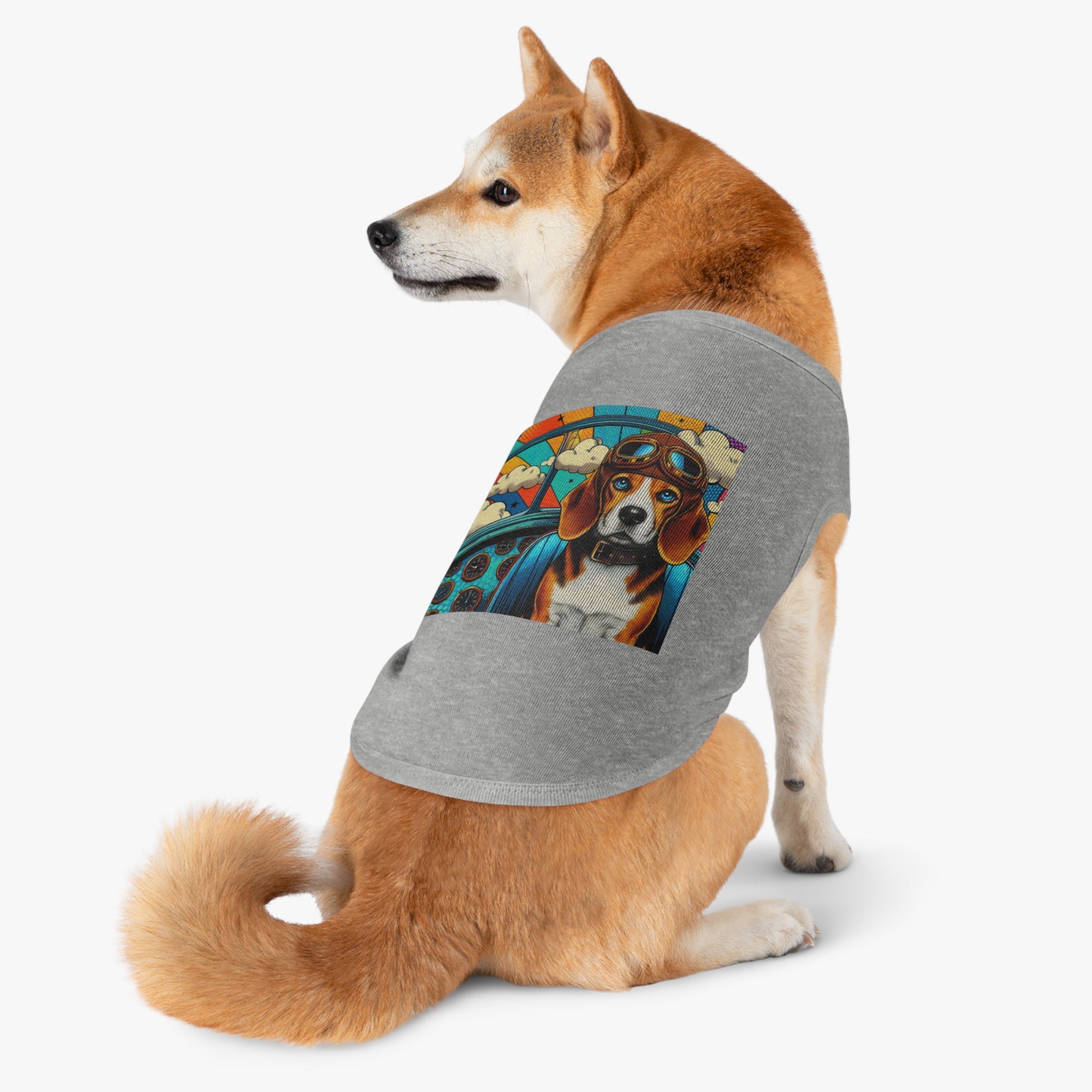 Pet Tank Top Beagle Pilot Dog Pets Printify   