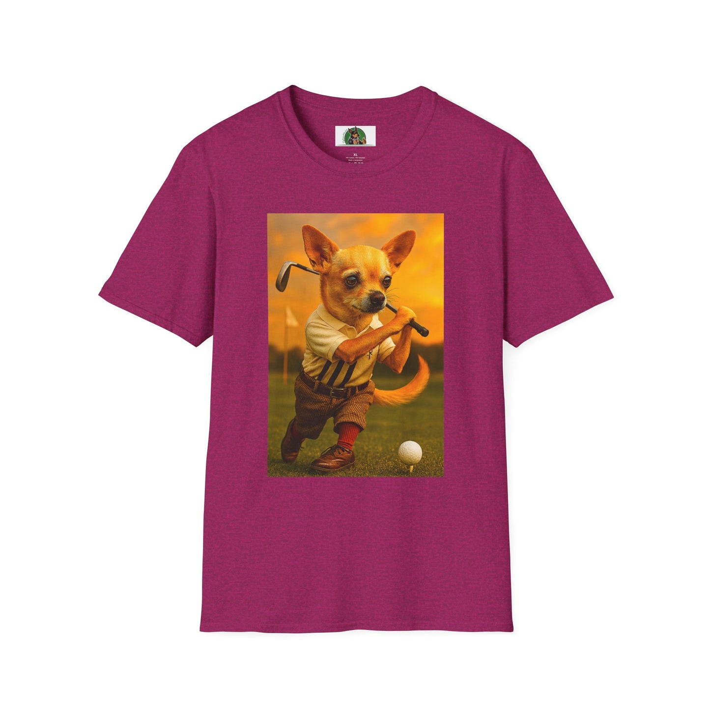 Chihuahua Golf T-Shirt Sports T-Shirt Printify Antique Heliconia S