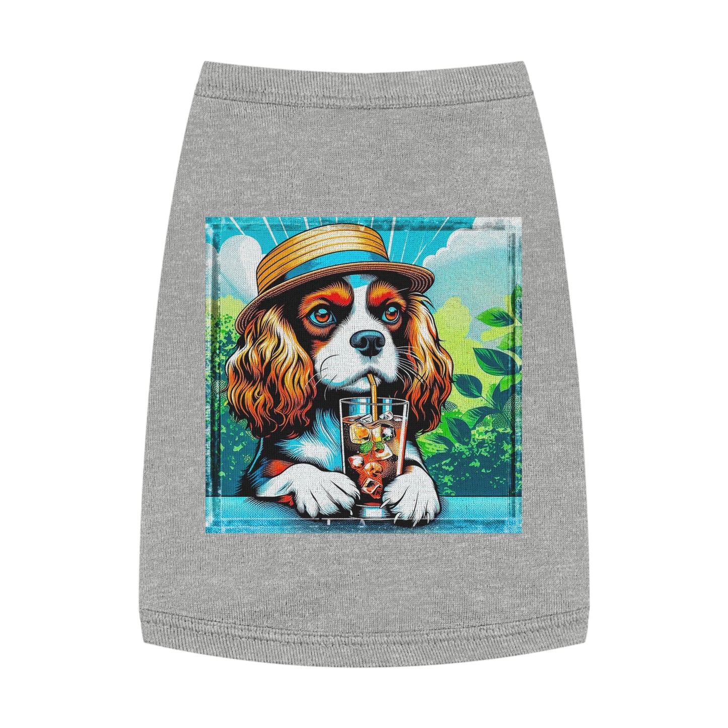 Pet Tank Top Cavalier King Charles Spaniel Tea Sipping T Shirt Pets Printify M Heather