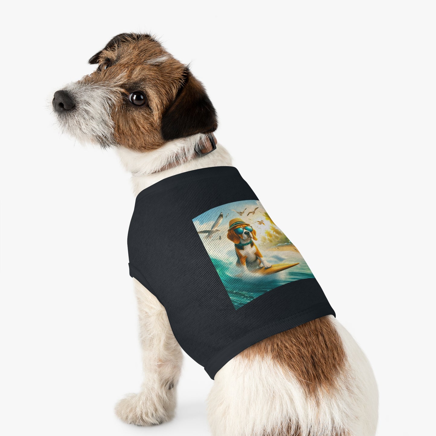 Pet Tank Top Beagle Surfer Dog Pets Printify   