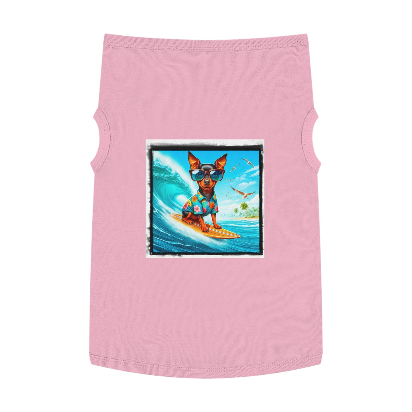 Dog Tank Top - Min Pin Tank Tops Pets Printify XL Pink 