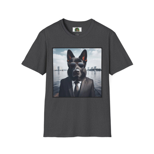German Shepherd Agent Dog Single Image of Dog Unisex Softstyle T-Shirt T-Shirt Printify S Dark Heather
