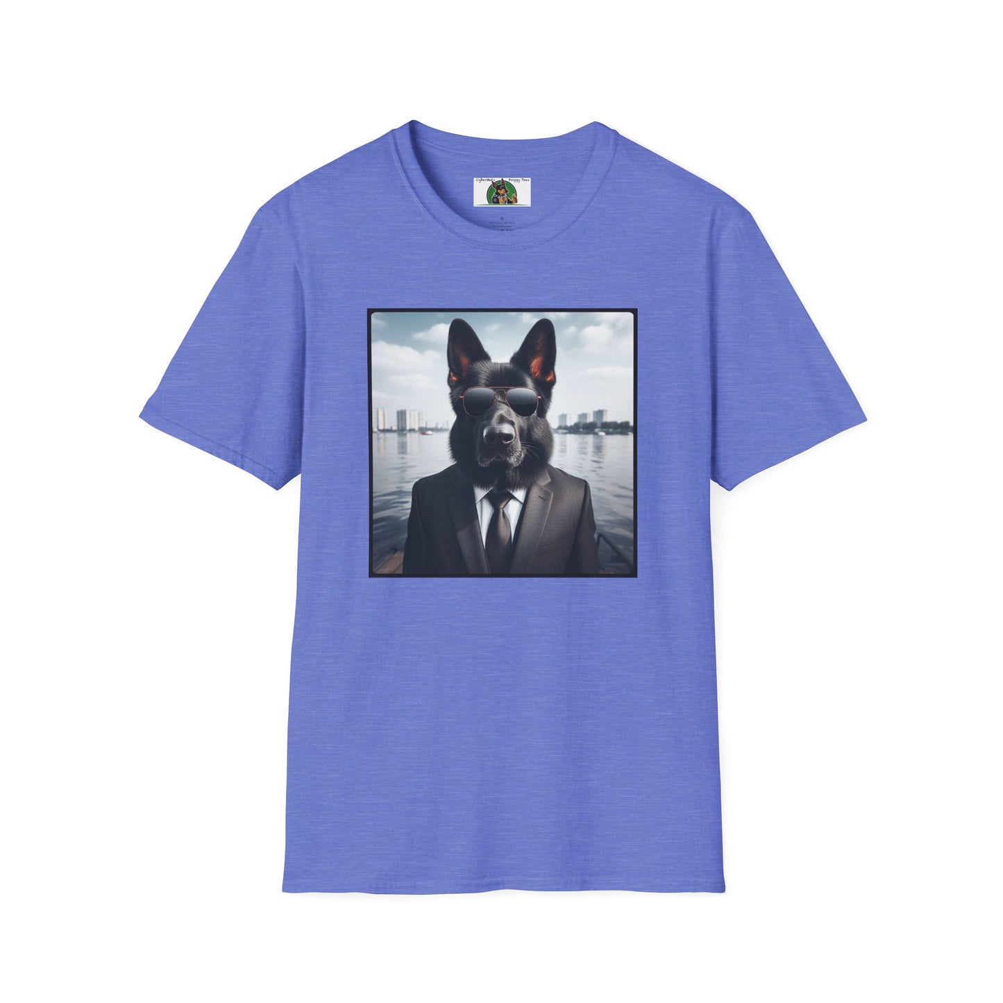 German Shepherd Agent Dog Single Image of Dog Unisex Softstyle T-Shirt T-Shirt Printify S Heather Royal
