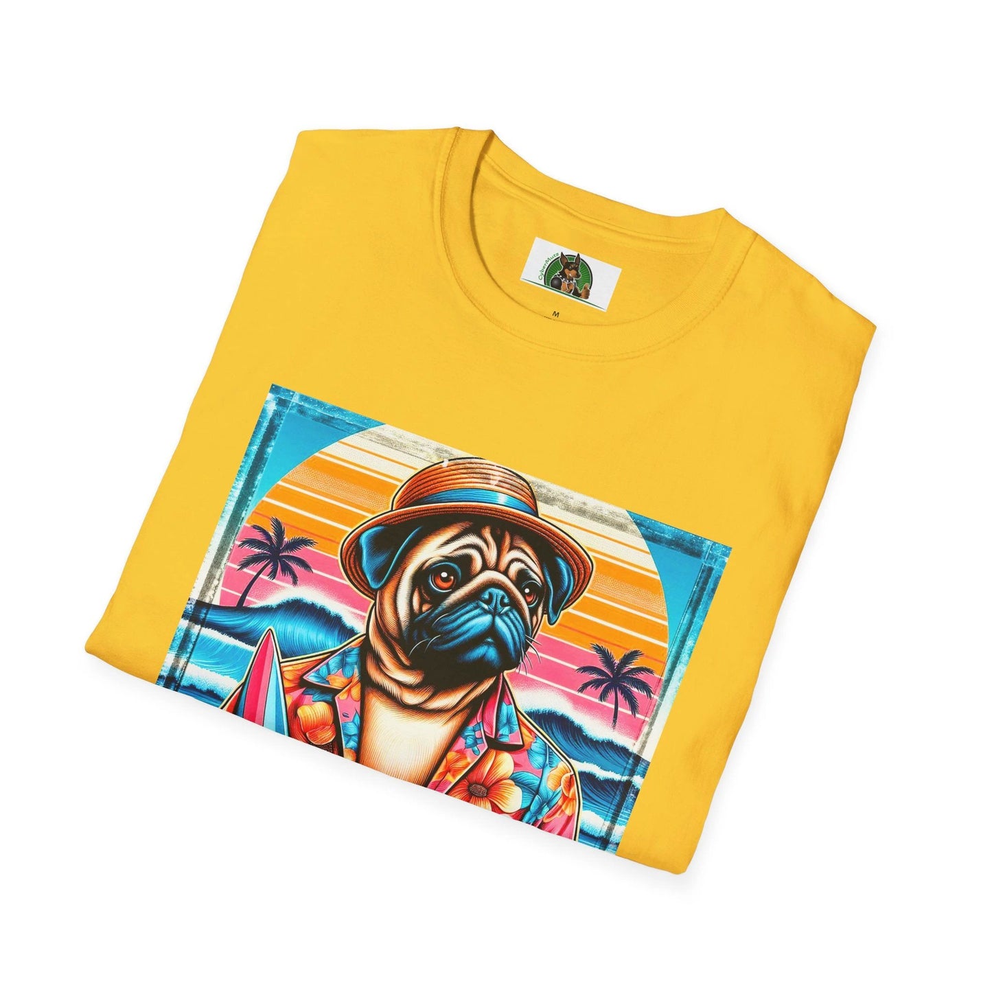 Surfer Pugs T-Shirt by Printify