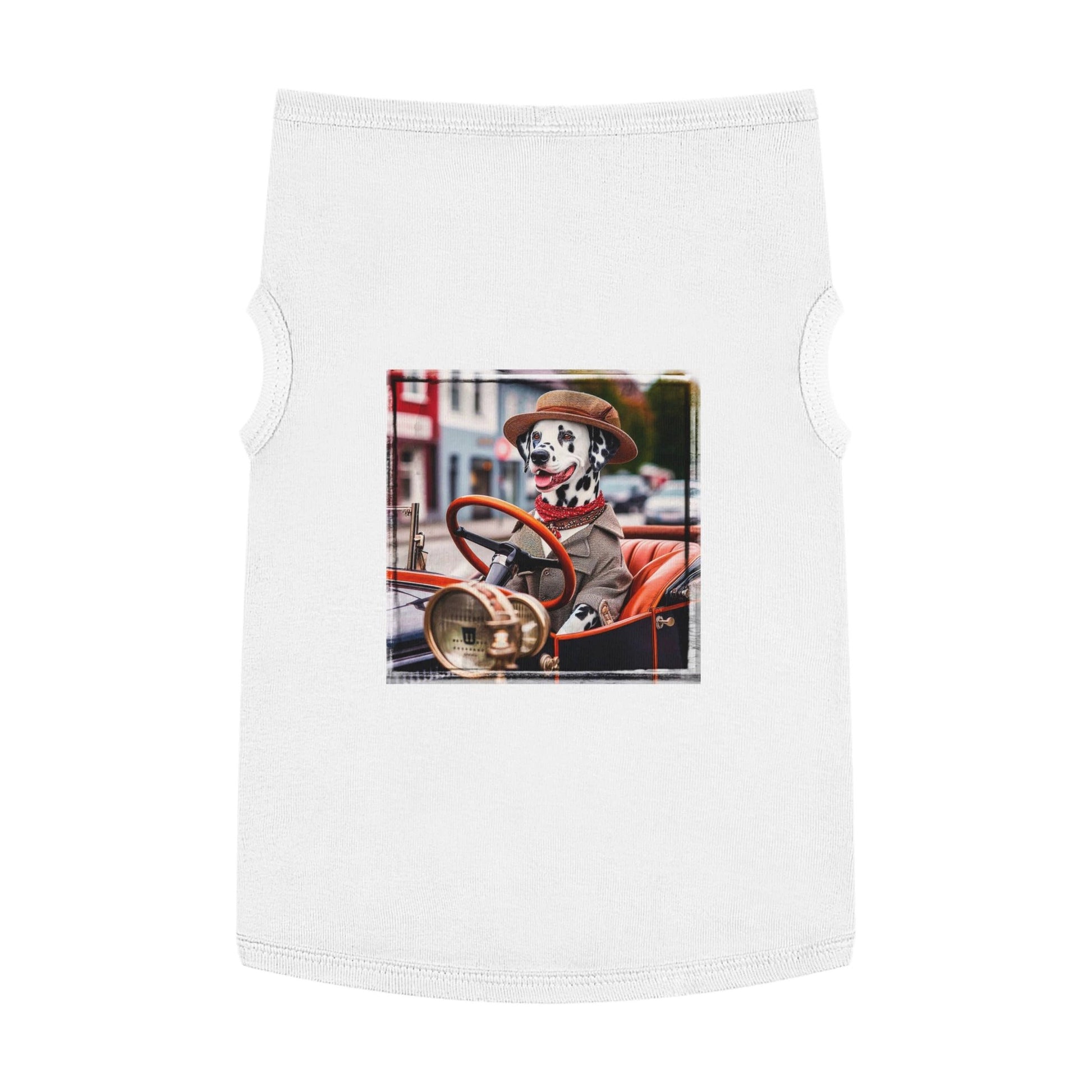 Pet Tank Top Dalmatian roaring 20s t shirt Pets Printify XL White
