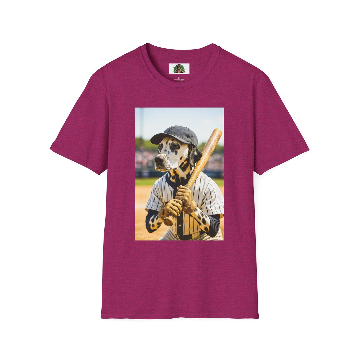 Baseball Dalmatian Sports Unisex T-Shirt T-Shirt Printify Antique Heliconia S