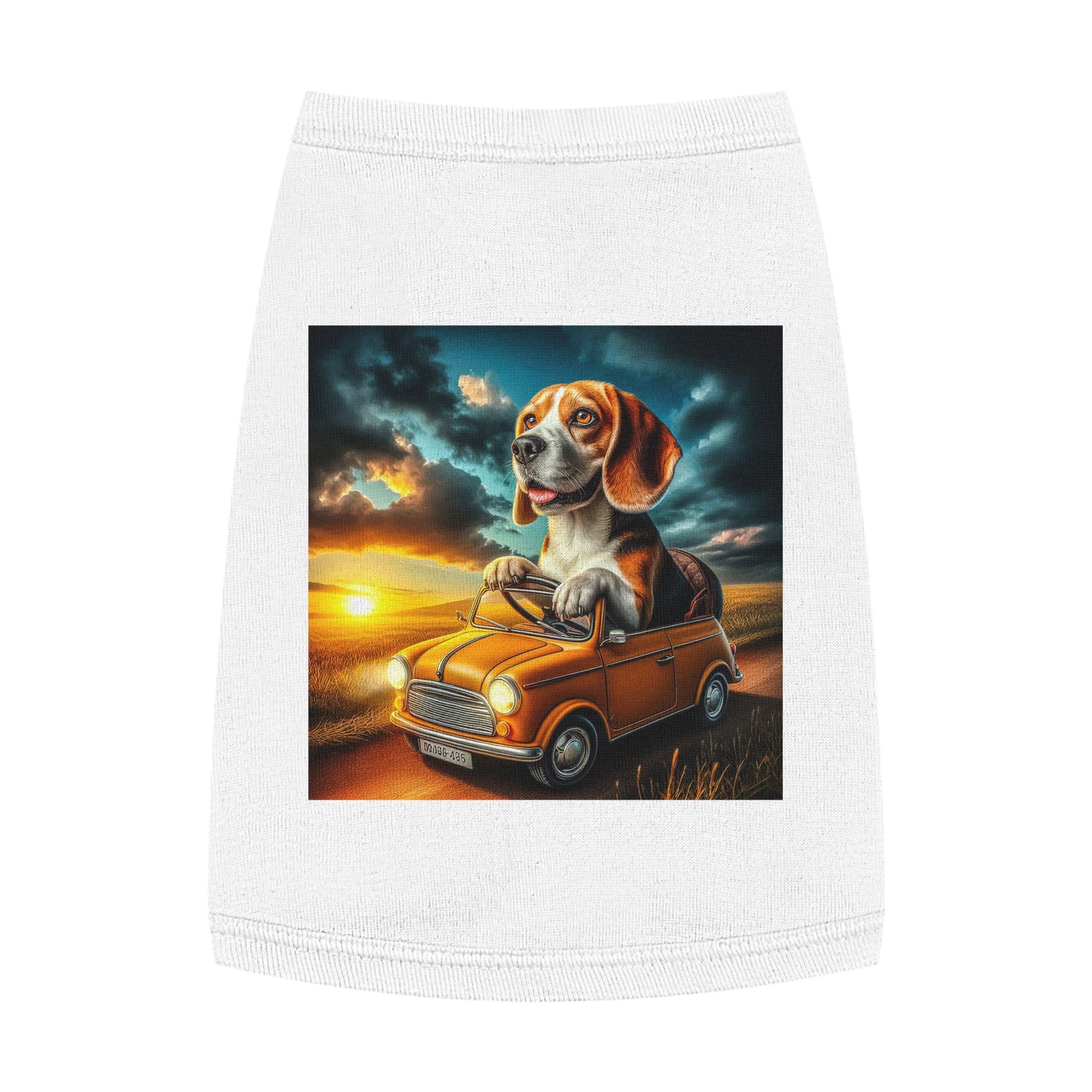 Pet Tank Top Wacky Beagle In Tiny Car Pets Printify   