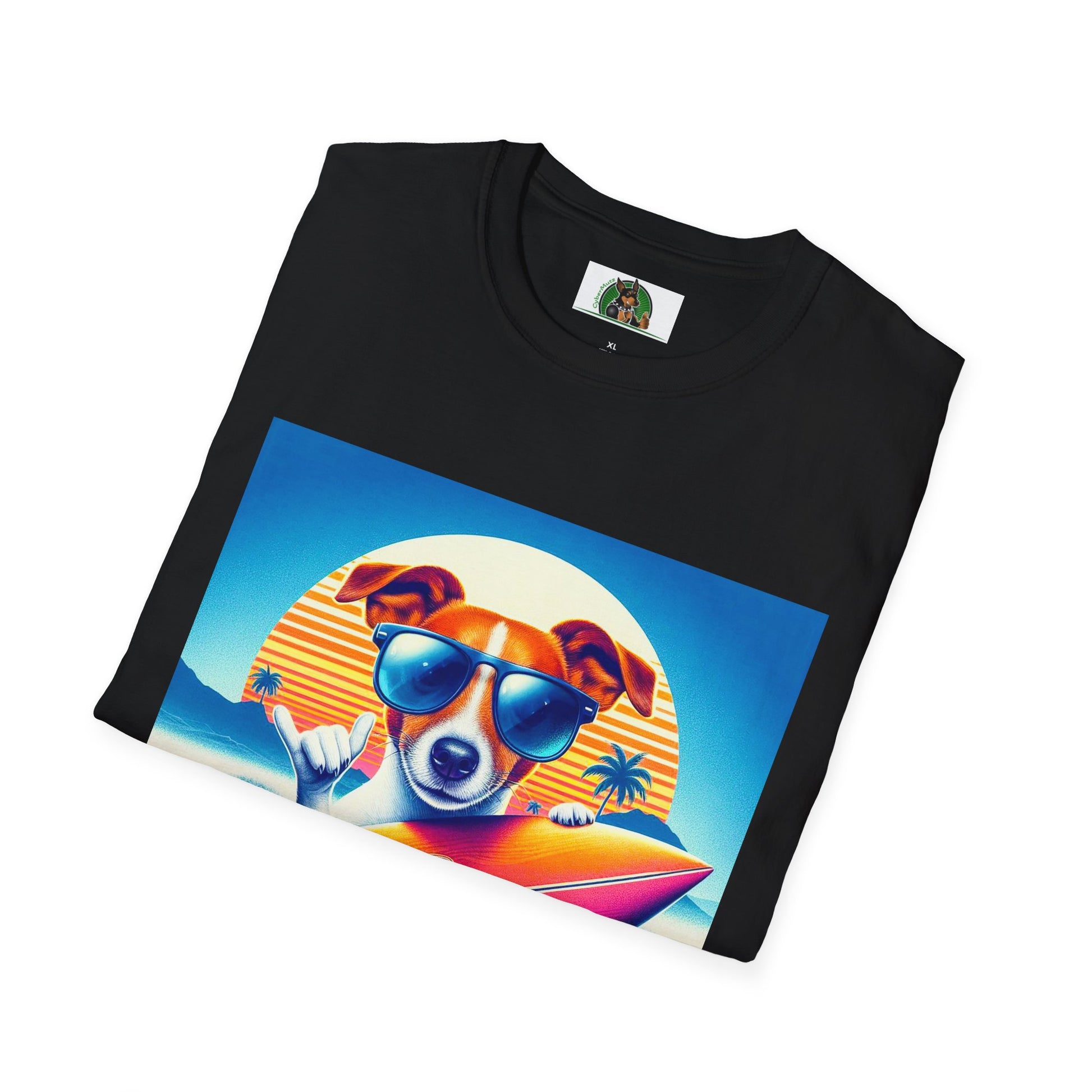 Jack Russell Surfer Dog T-Shirt Printify   