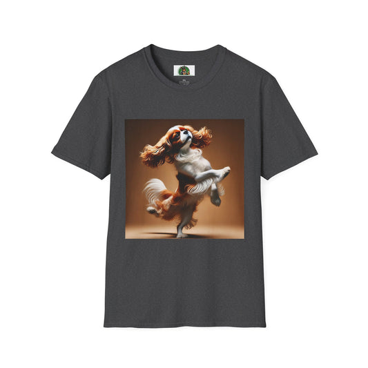 Dog Lover T-Shirt - Dancing Dog Cavalier King Charles Spaniel T-Shirt Printify XS Dark Heather