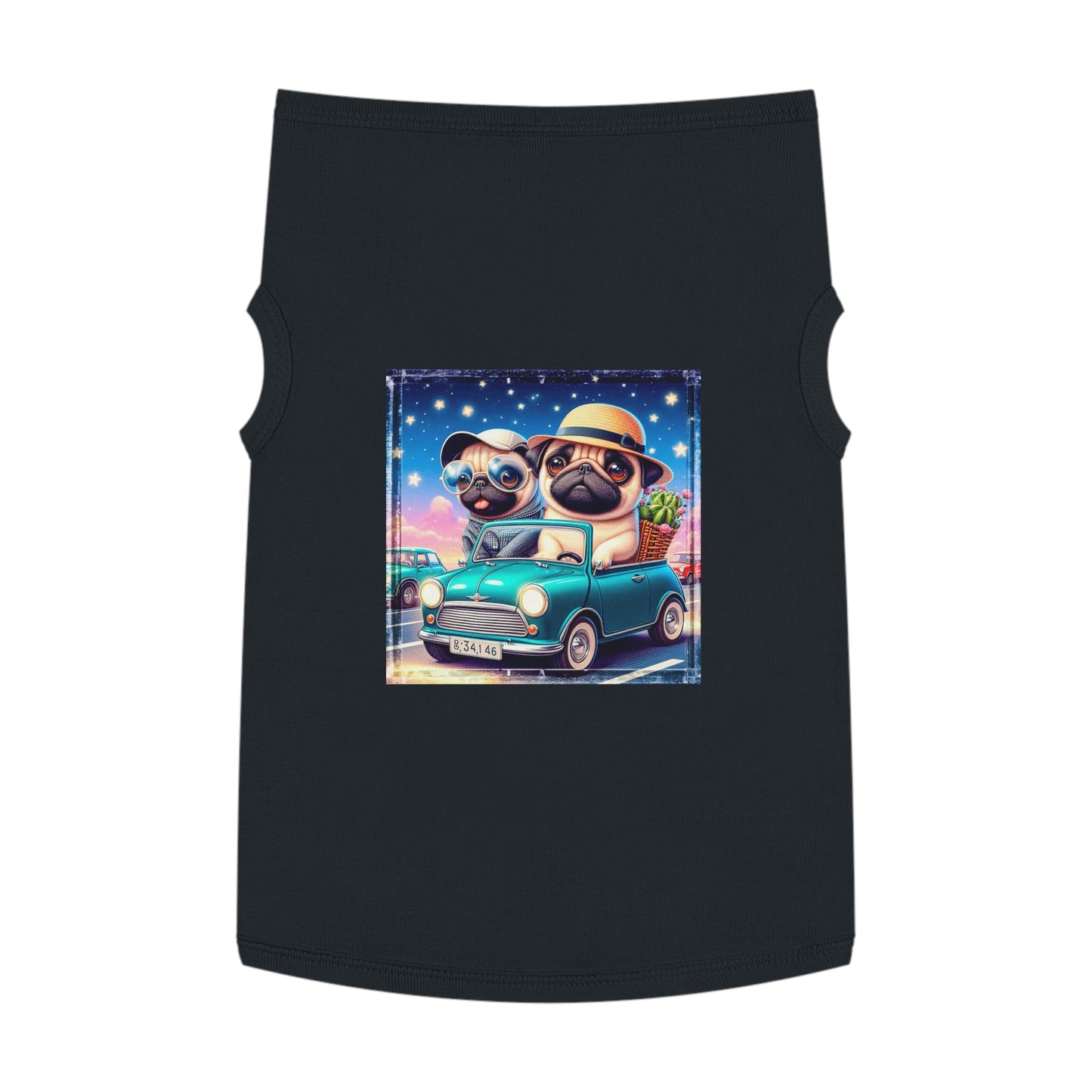 Wacky Pet Tank Top Pug Pets Printify XL Black 