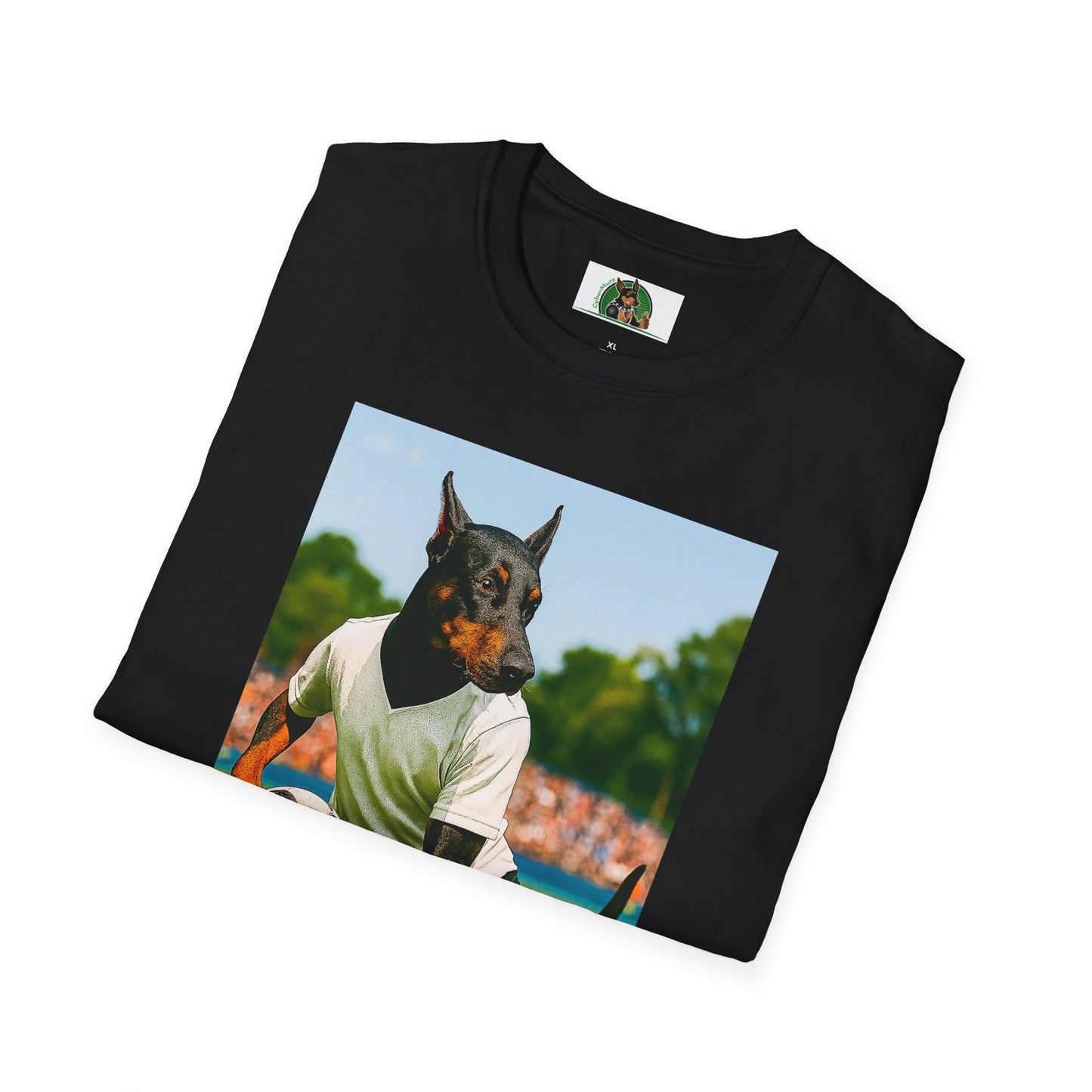 Soccer Doberman Sports T-Shirt T-Shirt Printify