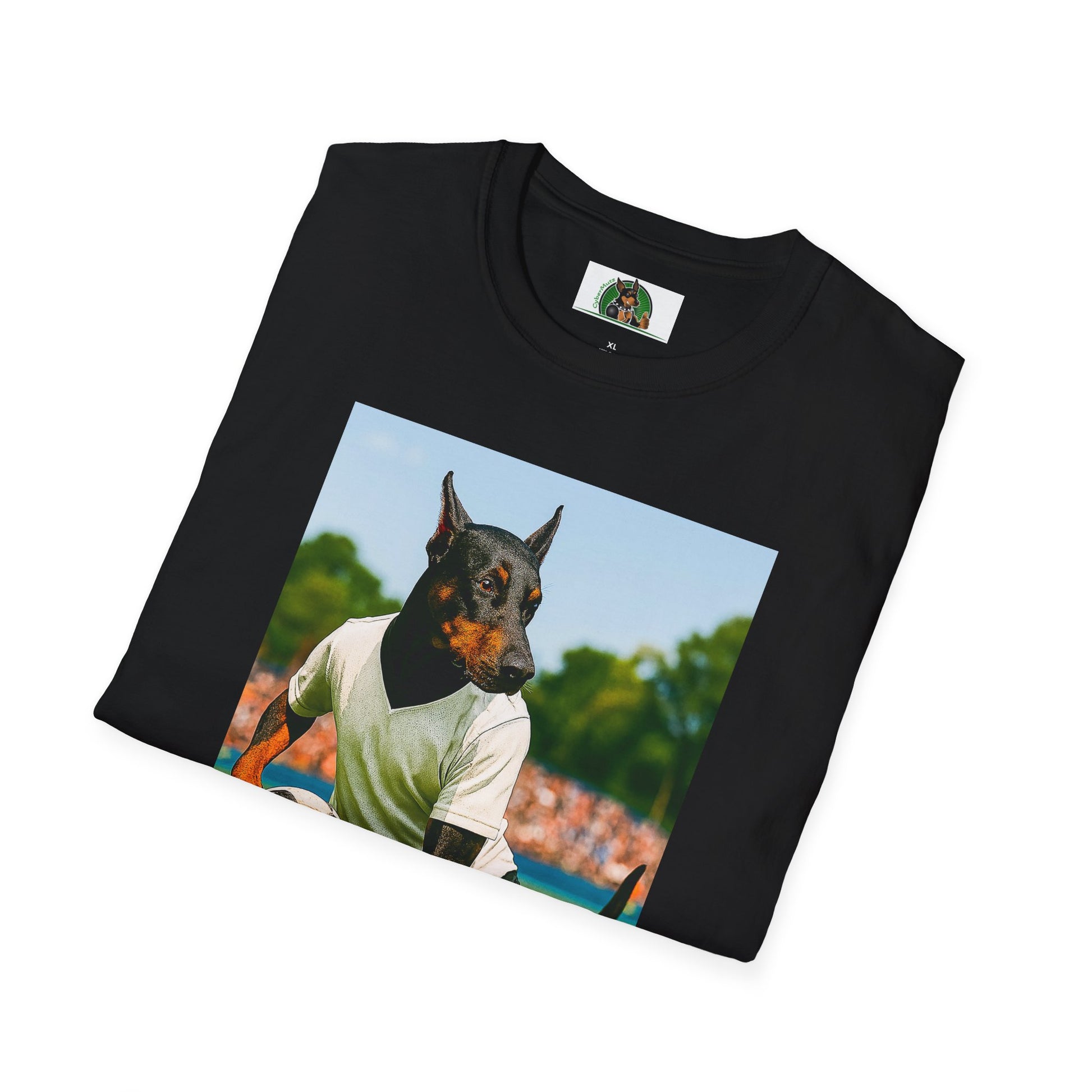 Soccer Doberman Sports T-Shirt T-Shirt Printify