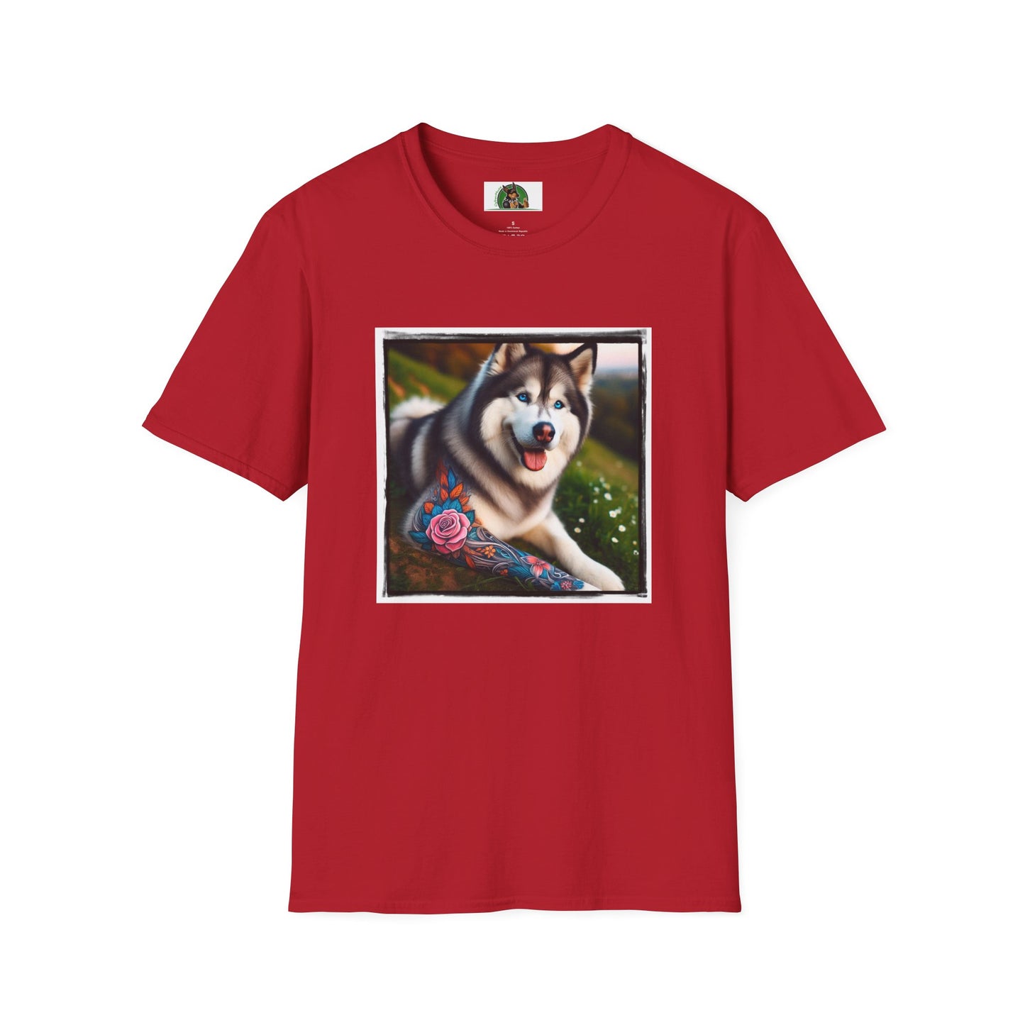 Husky T-Shirt Printify S Cherry Red 