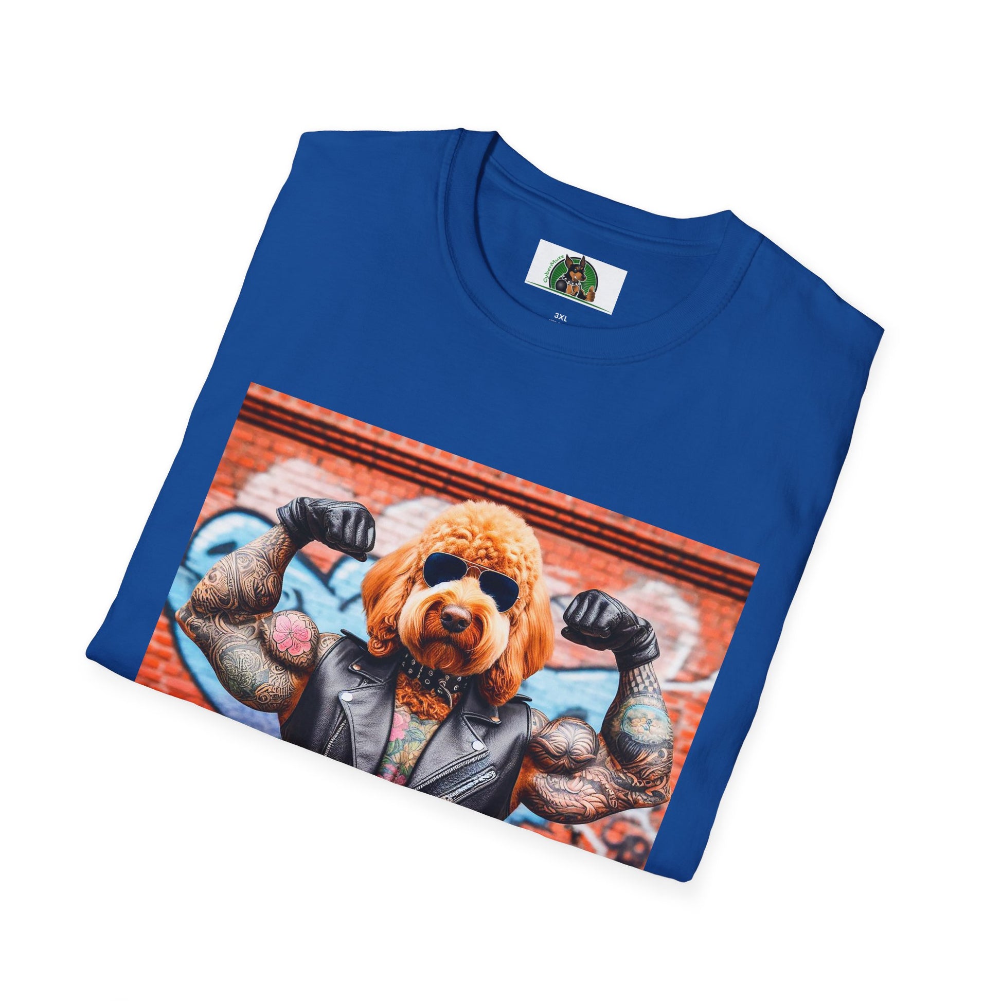 Golden Doodle muscles man t shirt T-Shirt Printify