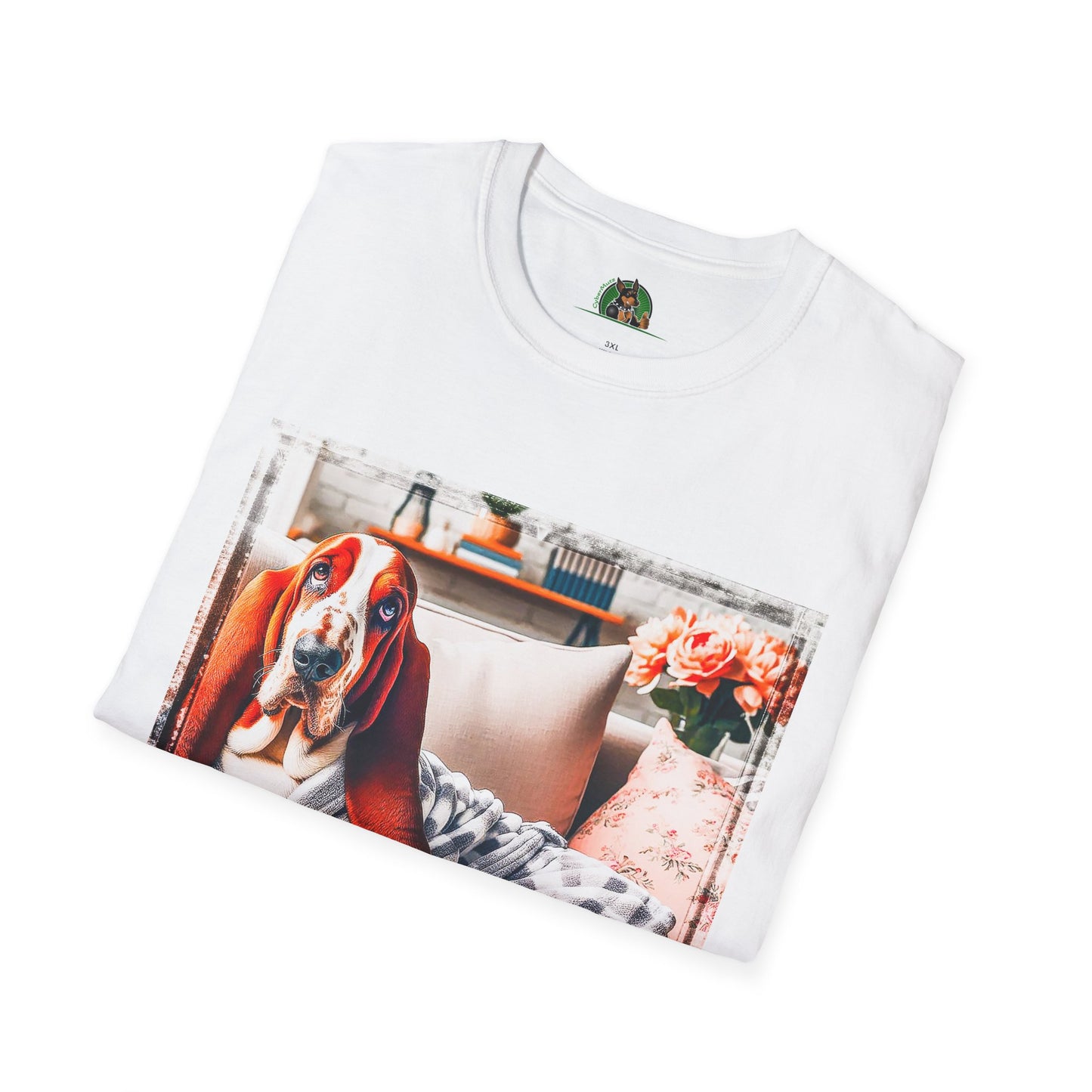 Basset Hound In PJ's Reading T-Shirt Printify