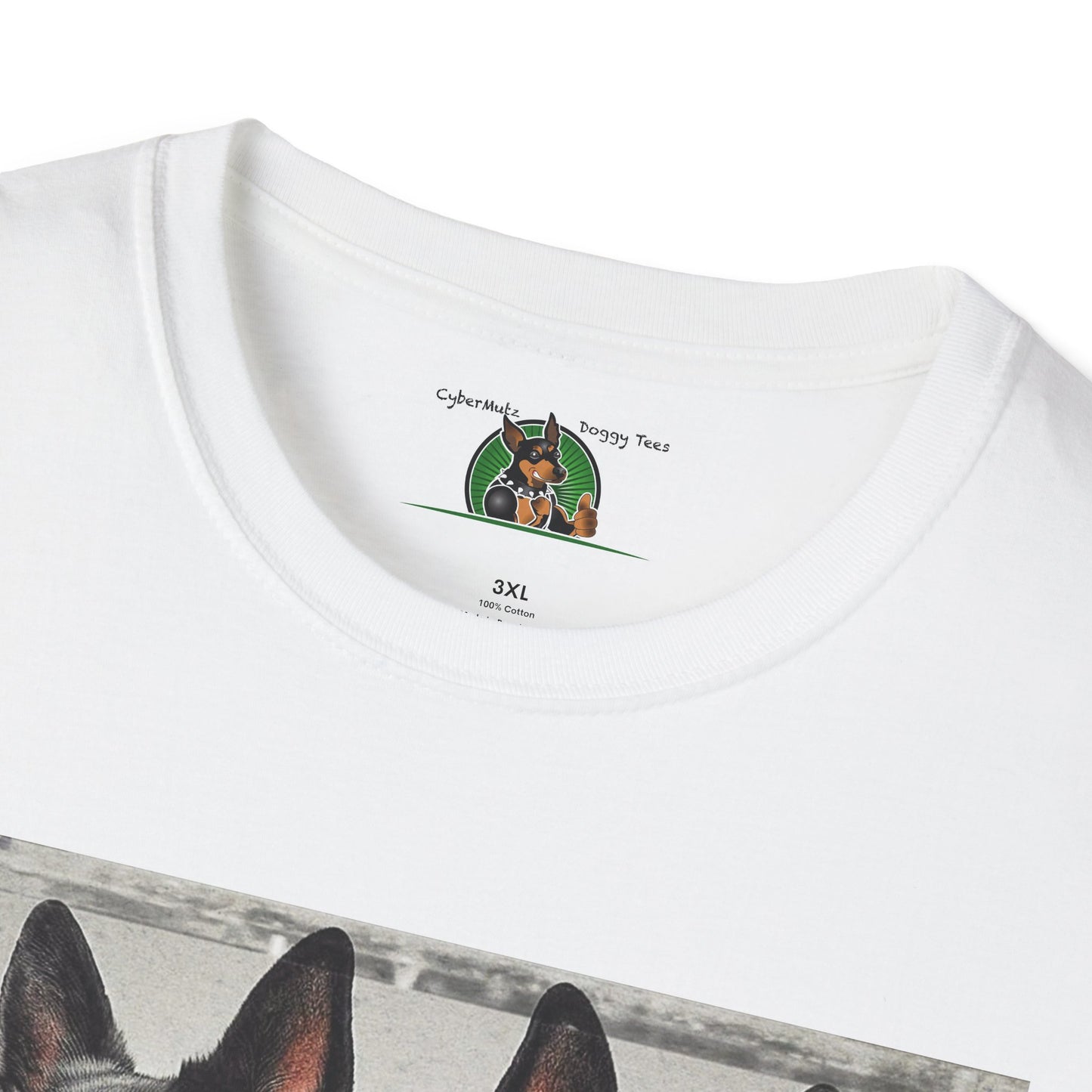 Muscle Twins Black German Shepherds Unisex Softstyle T-Shirt T-Shirt Printify