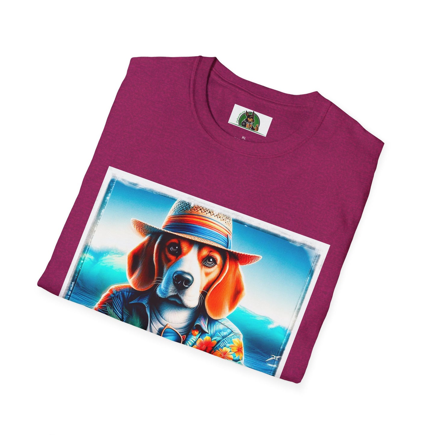 Beagle Wearing Summer Shirt And Hat T-Shirt Printify   