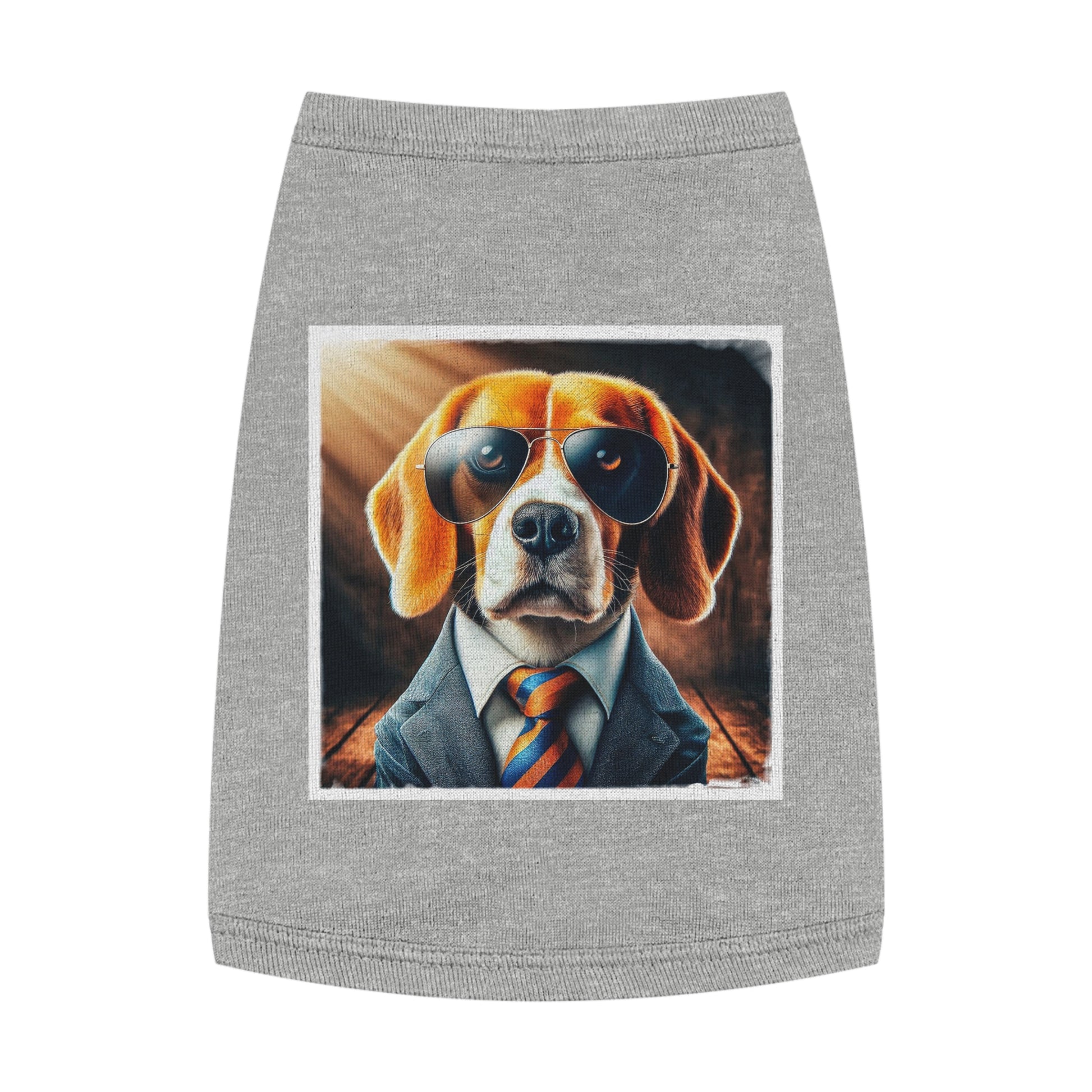 Pet Tank Top Beagle In Suit Pets Printify M Heather 