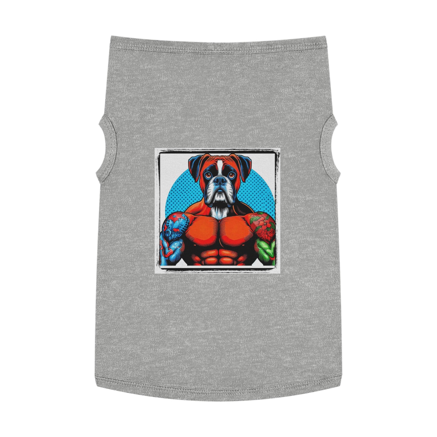 Pet Tank Top Boxer Muscle Dog Pop Art Pets Printify XL Heather 