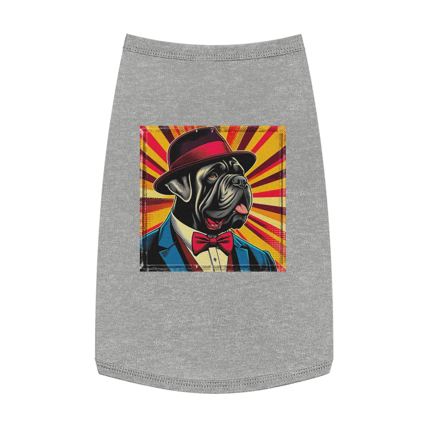 Pet Tank Top Cane Corso Dog In Suit And Hat Pets Printify L Heather 